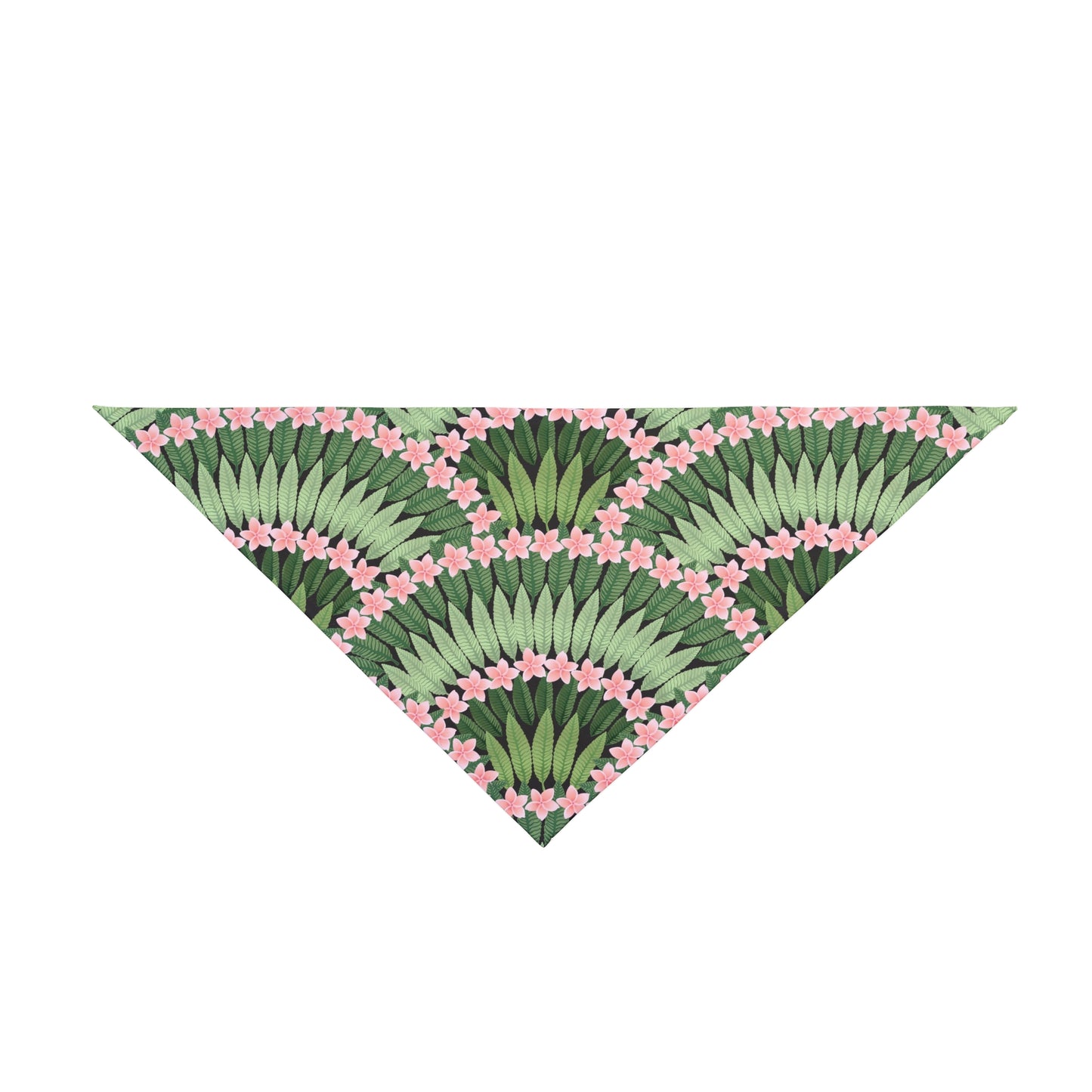 Plumeria and Palms Tropical Pet Bandana, 2 Sizes - Stylish accessory for dogs & cats