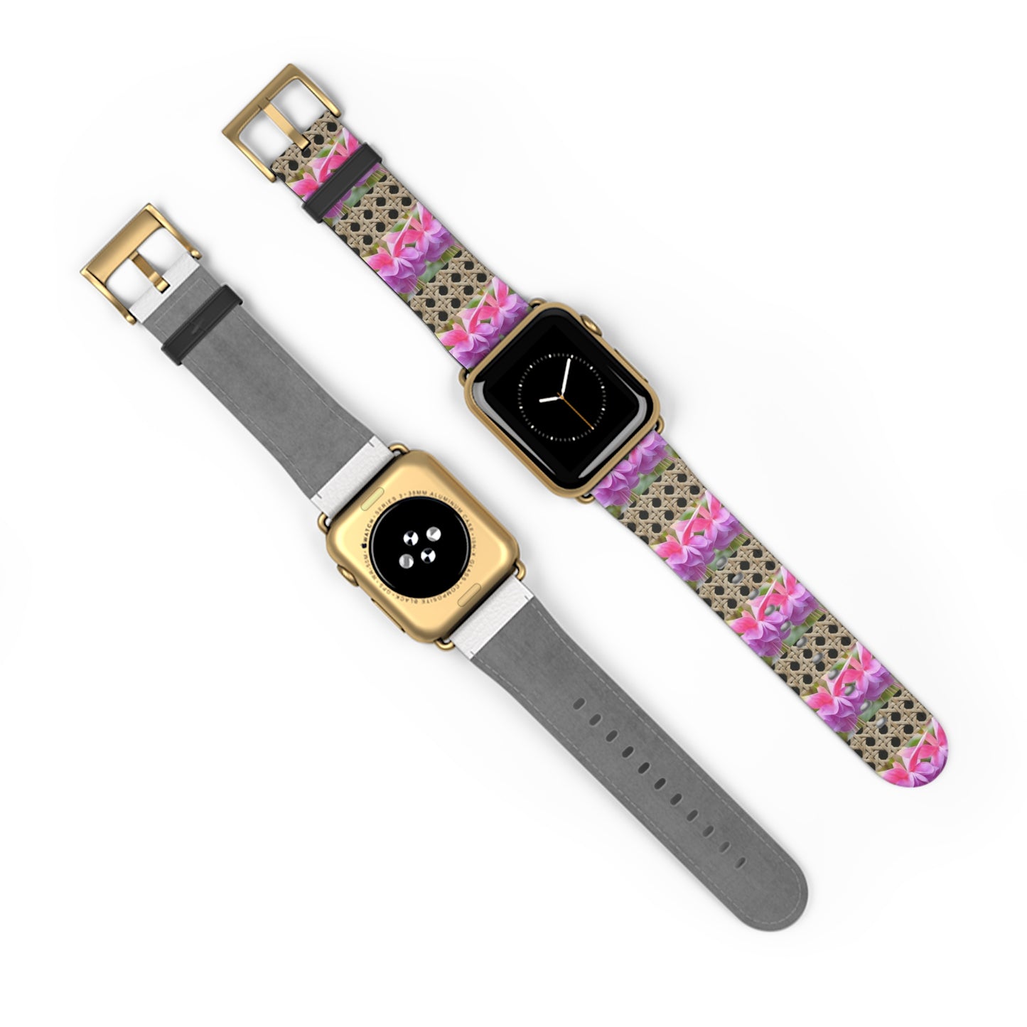 Apple Watch Band - Tropical Wicker and Two Fuchsias