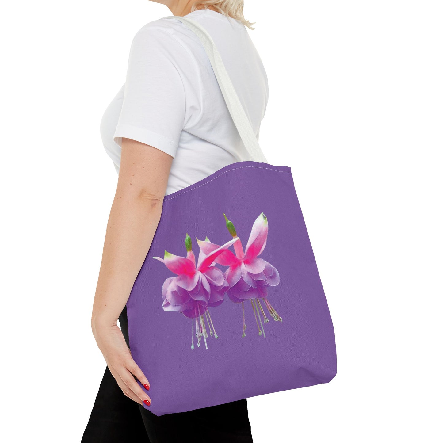 Tropical Real Two Fuchsias/Lt. Purple Tote Bag - 3 Sizes