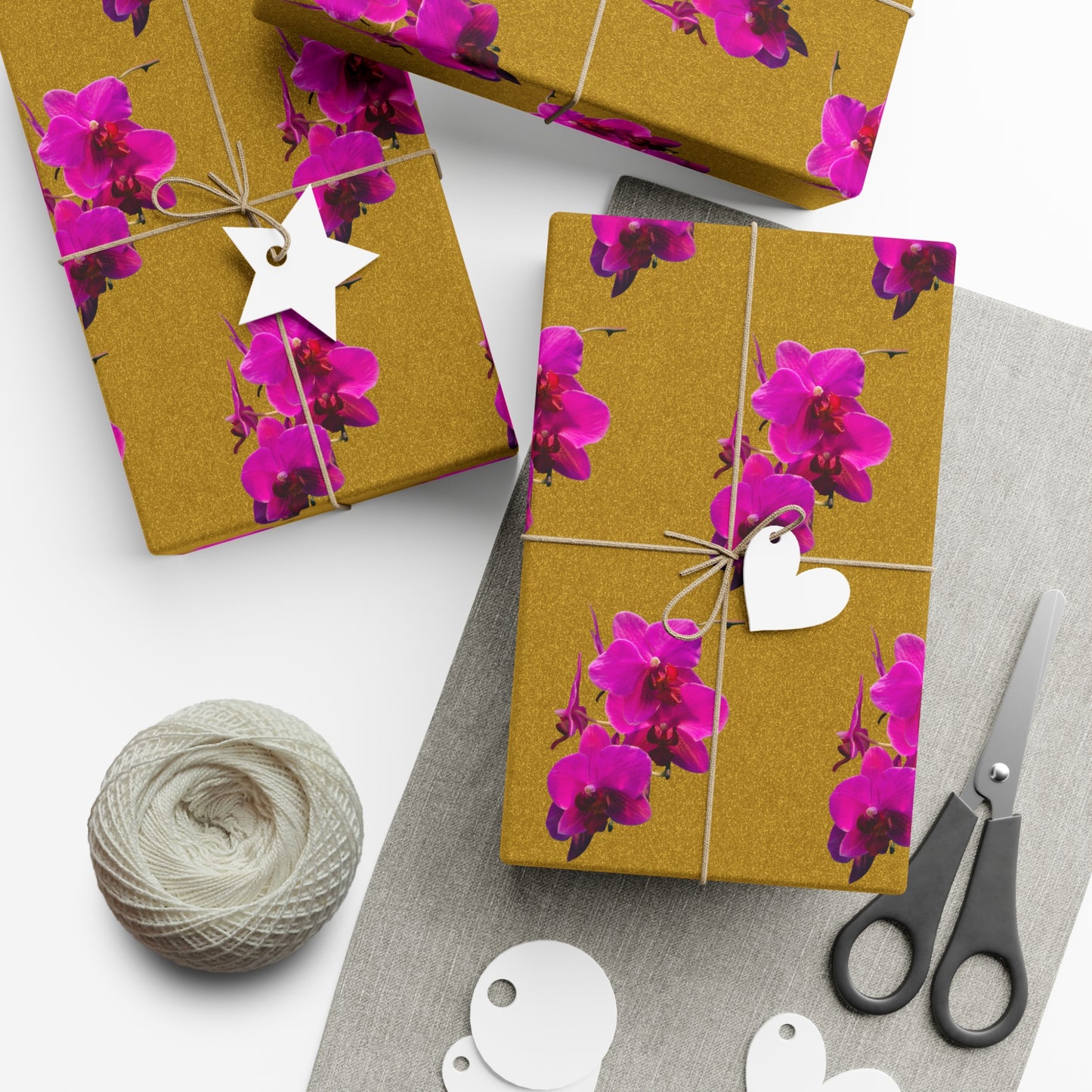 Gift Wrap Papers, Purple Orchids / Gothic