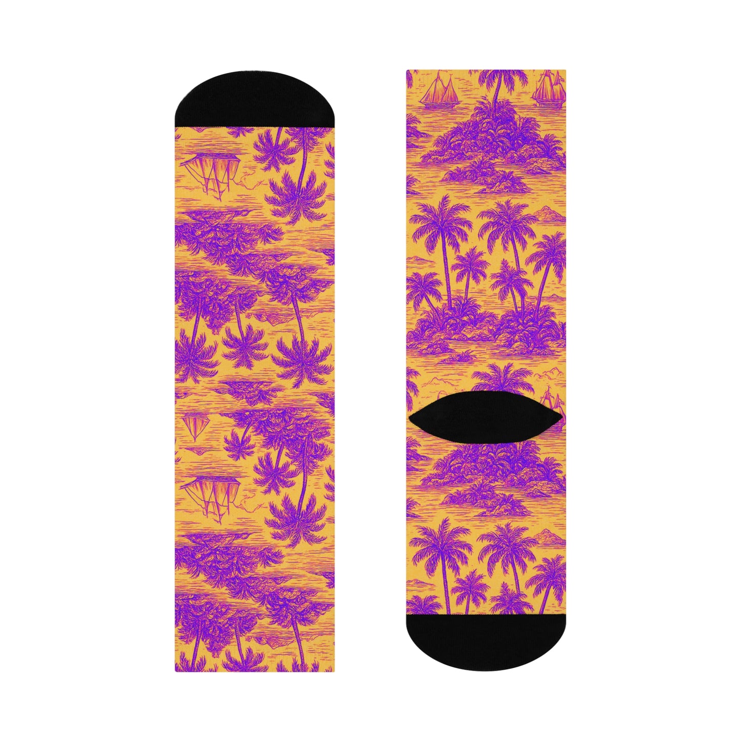 Cushioned Crew Socks - Faraway Toile, Pop