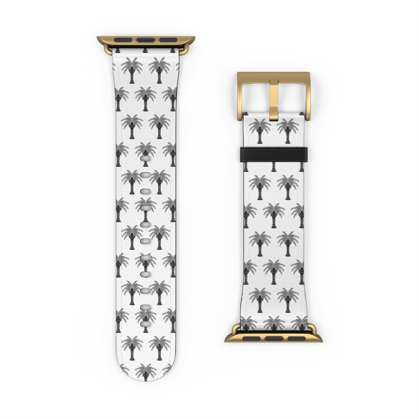 Watch Band - Art Deco Palm, Repeat White