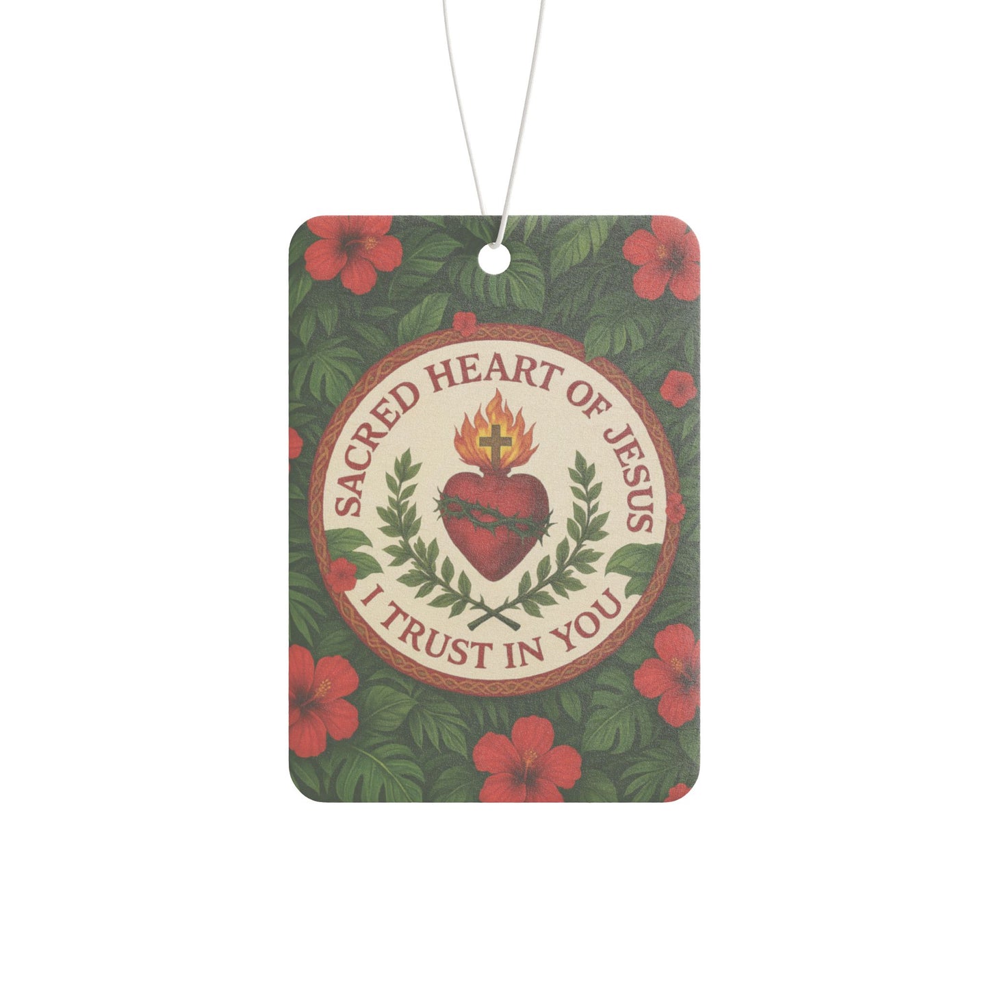Sacred Heart of Jesus Car Air Freshener - Religious Aromatic Vehicle Décor