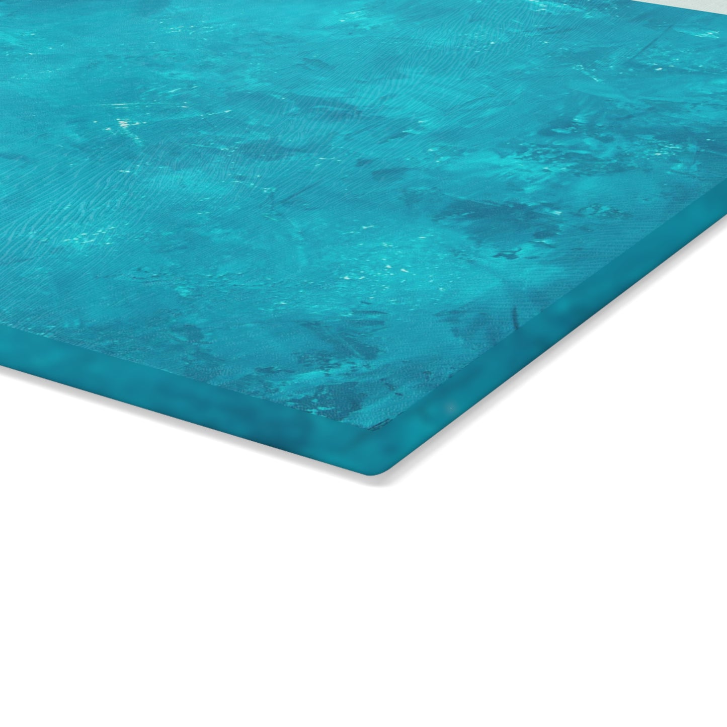 Glass Cutting Board, 2 sizes - Peacock Turquoise Glow