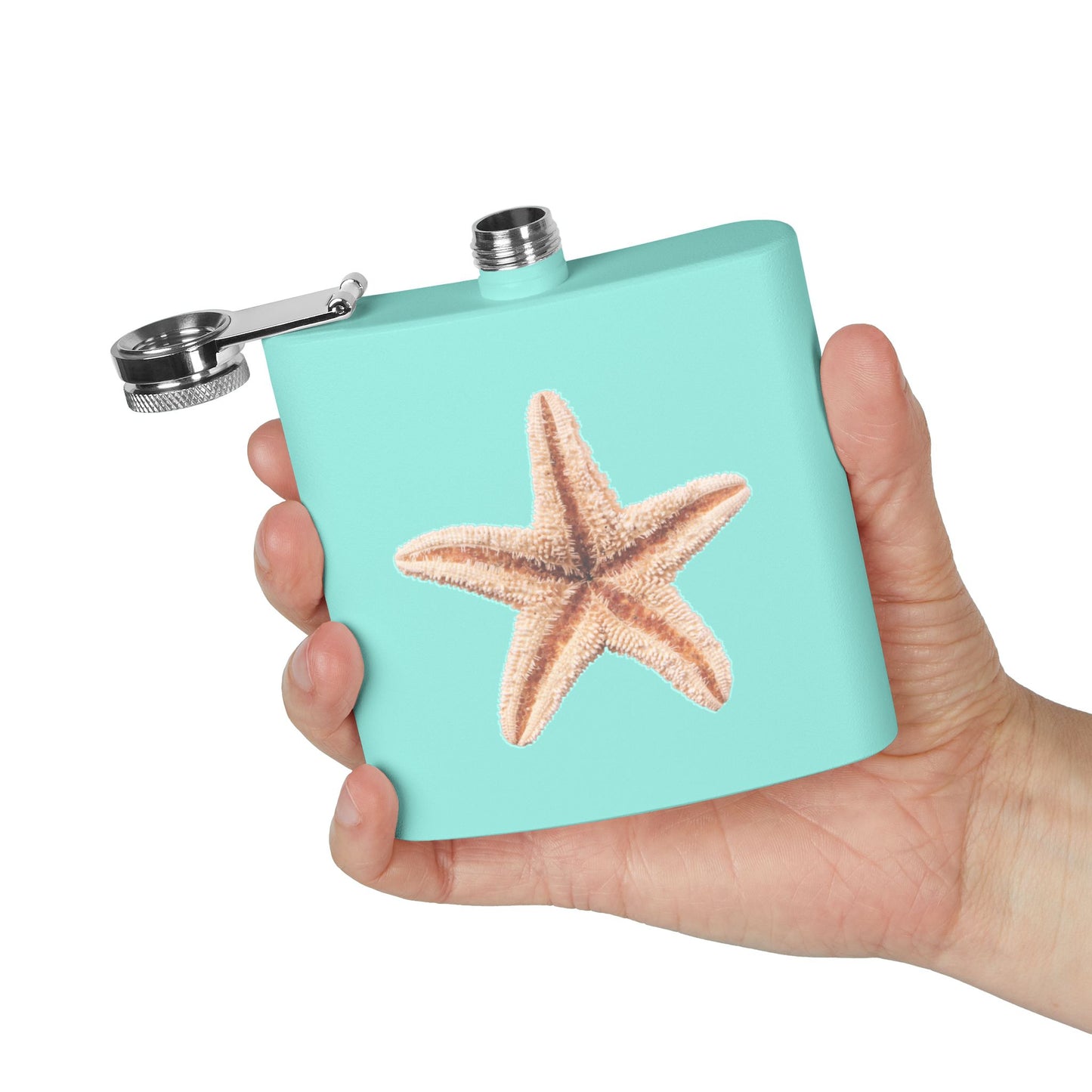 Tropical Stainless Steel 6 oz. Flask, Many Colors  – Real Starfish