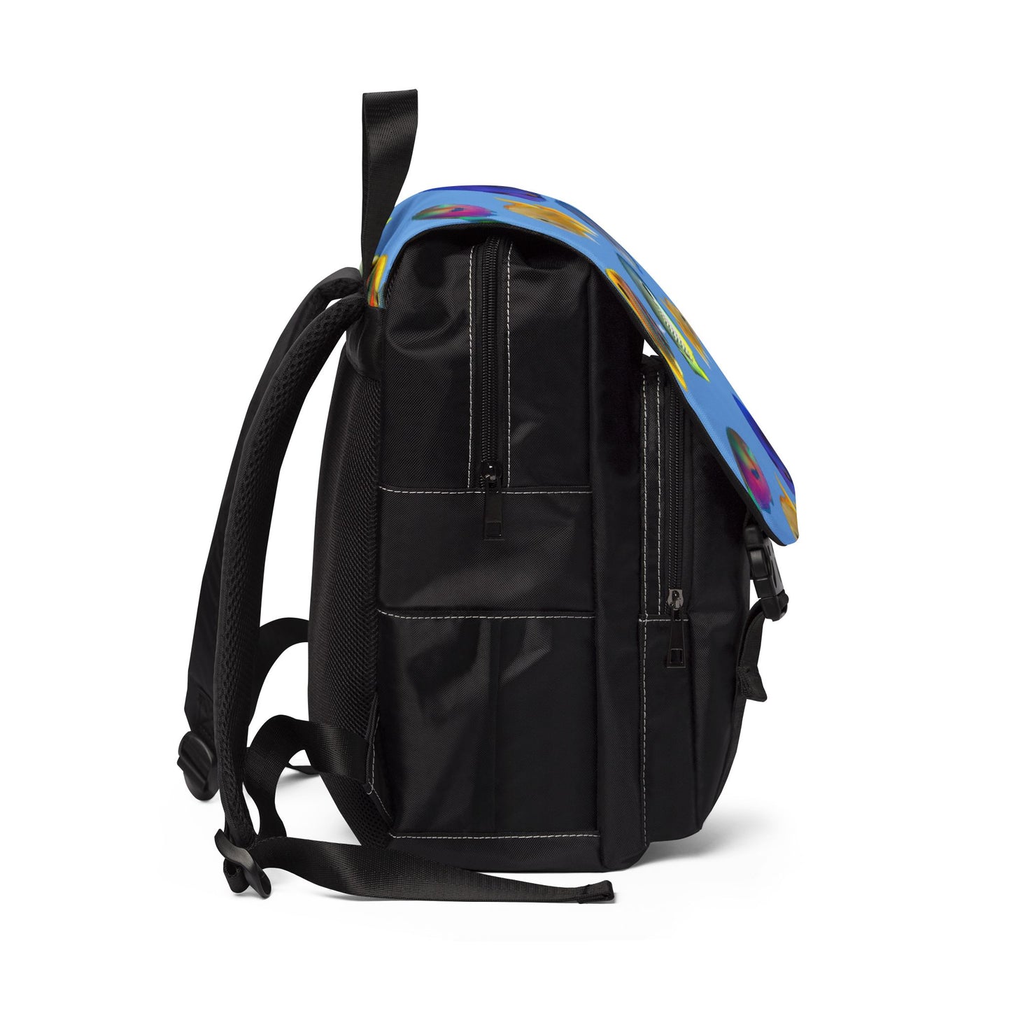 Tropical Casual Backpack - Perfect for Everyday Adventures / School of Fish, Lt. Blue