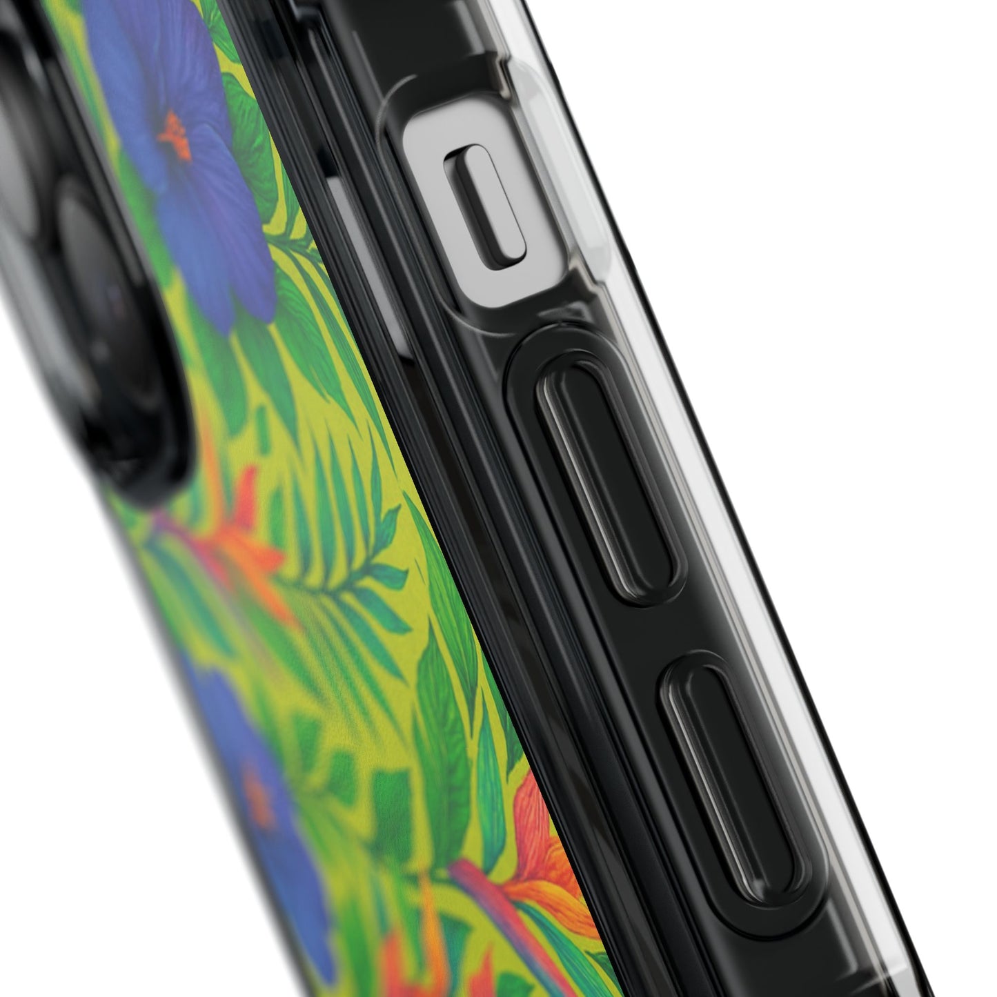 Midnight Flower Lime Magnetic Clear Phone Case, Many Models