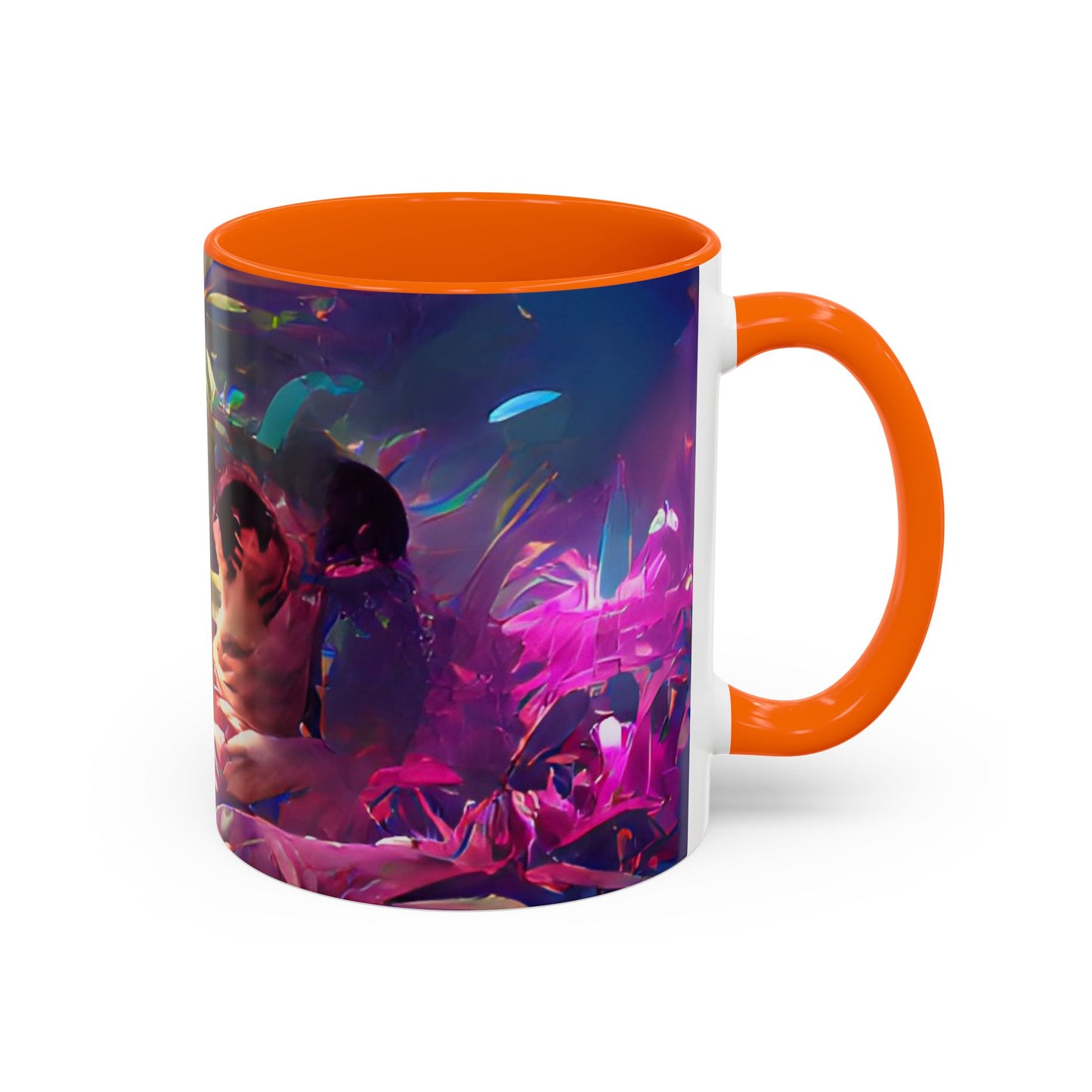 Accent Coffee Mug (11, 15oz) - Midnight Kiss in Tropical Garden