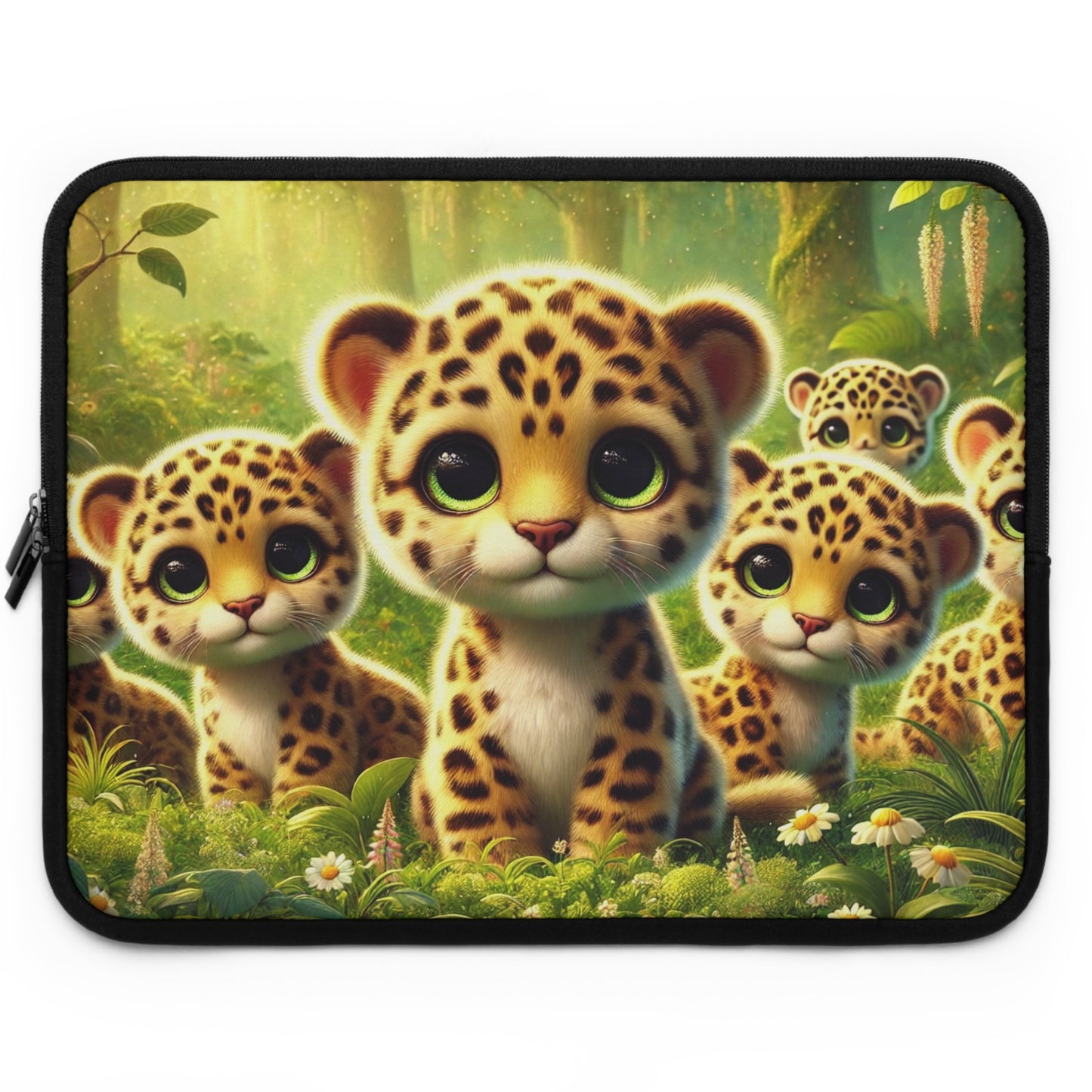 Tropical Laptop Sleeve, 5 Sizes - Perfect for Rainforest Lovers & Students / Baby Jaguars