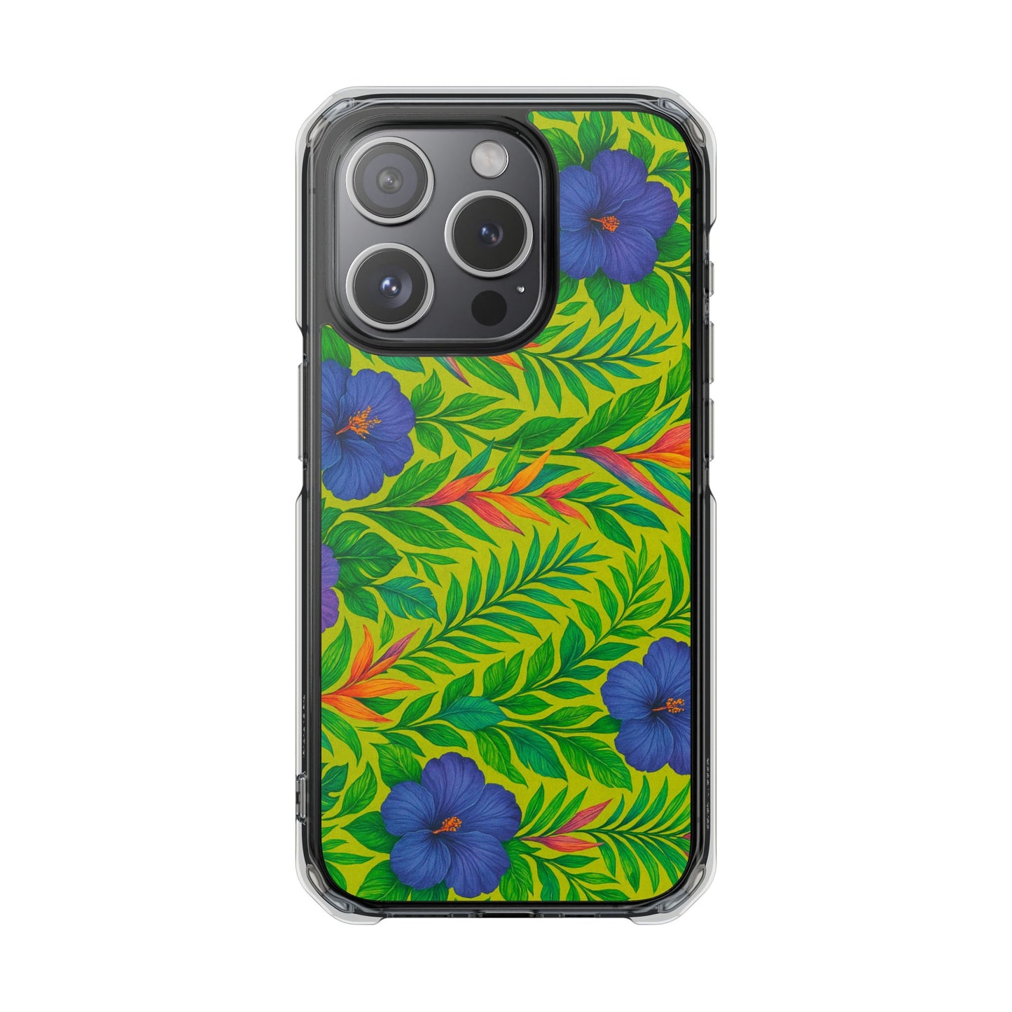 Midnight Flower Lime Magnetic Clear Phone Case, Many Models
