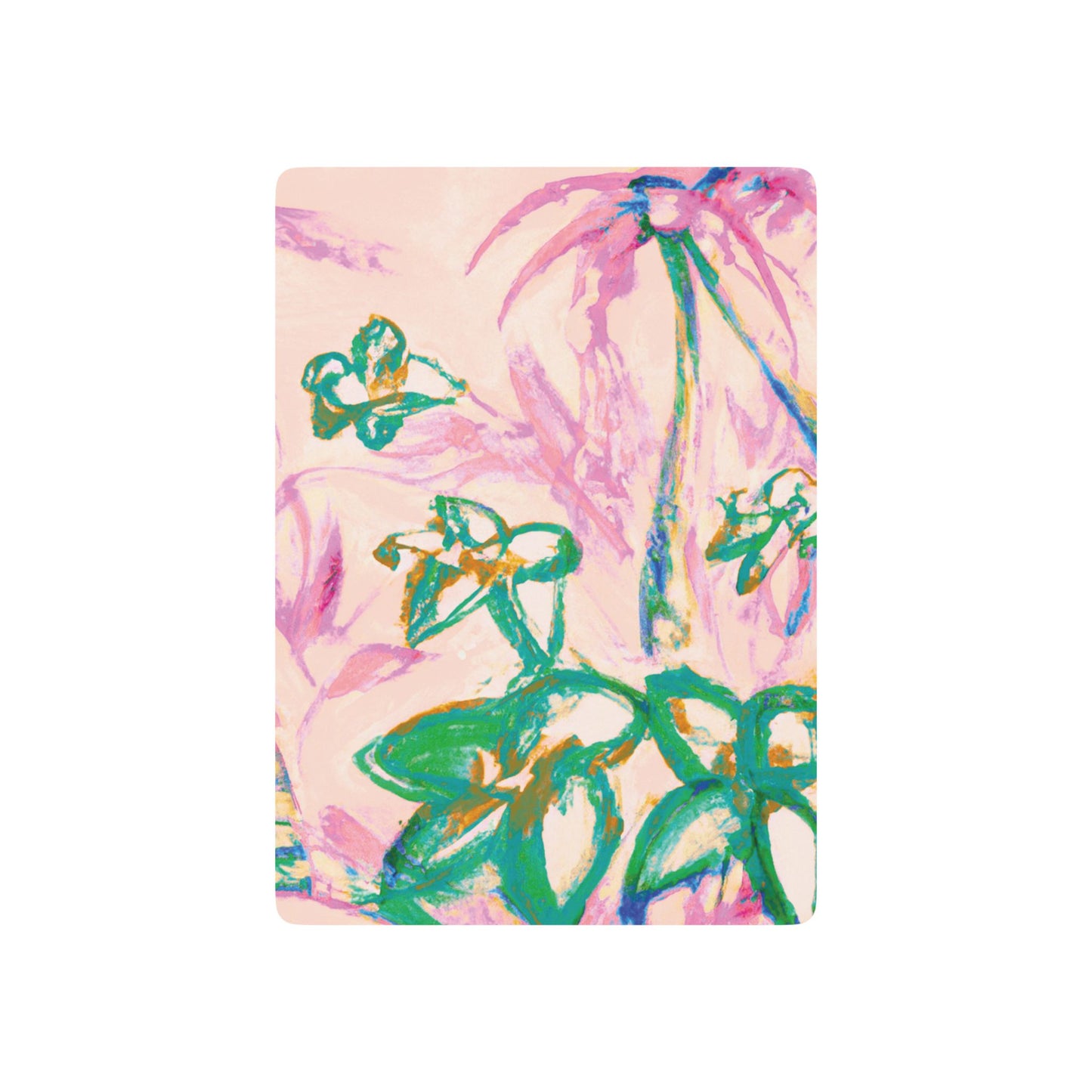 Poker Playing Cards - Tropical Doodles, Pink