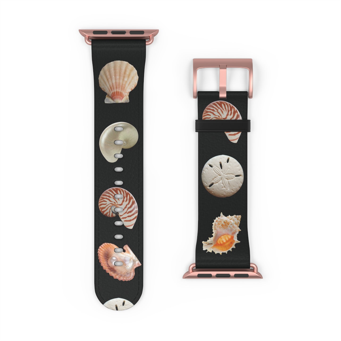 Apple Watch Band - Mixed REAL Seashells/Black