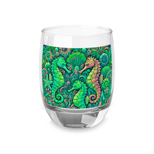 Whiskey Glass, Seahorse Trio/Hot Lime