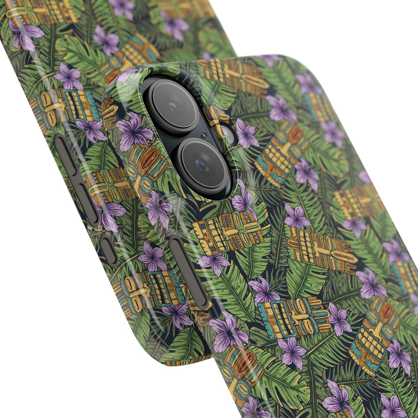 Slim Phone Cases - Tiki Purple Greenery