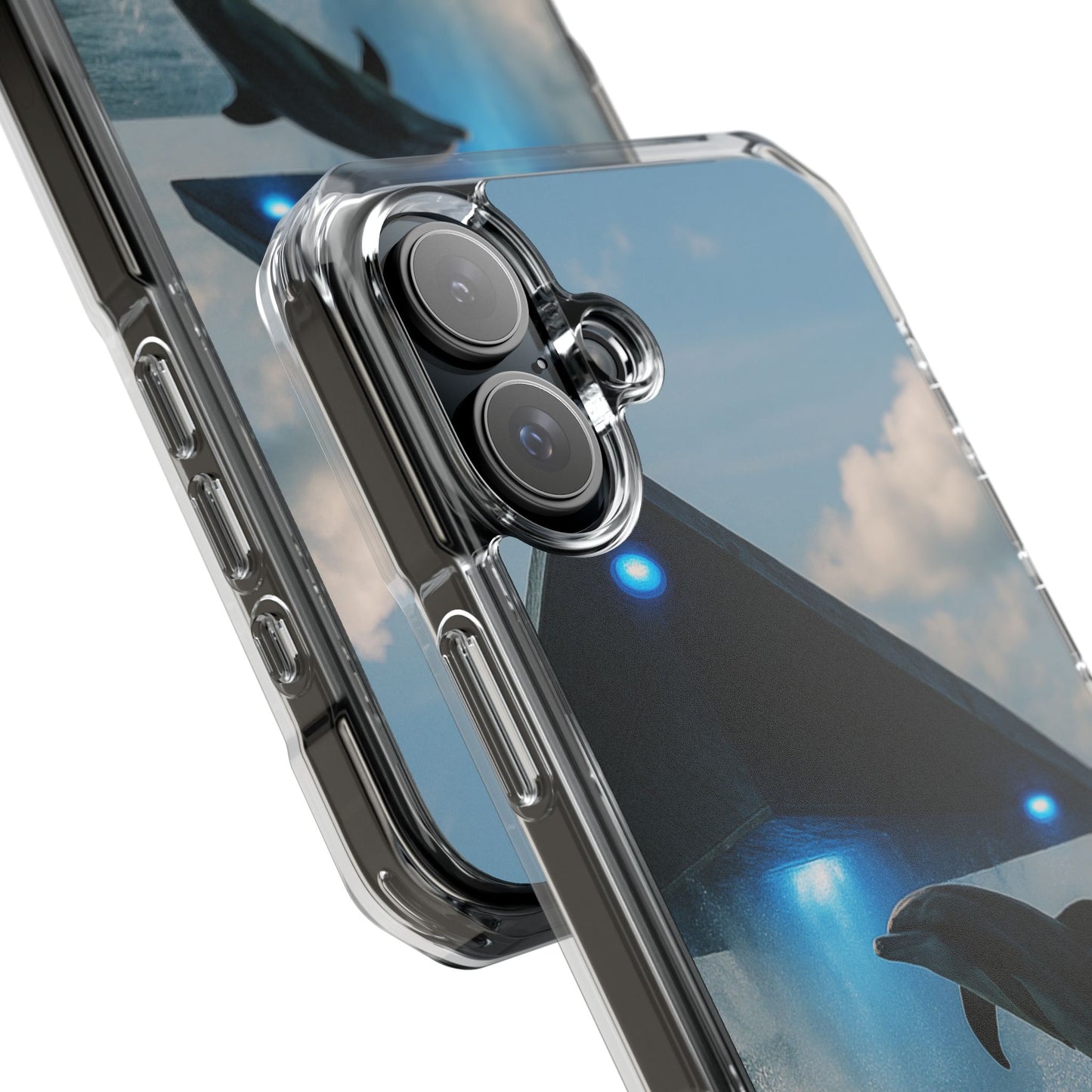 UFO and Dolphin Magnetic Clear Phone Case, Many Models