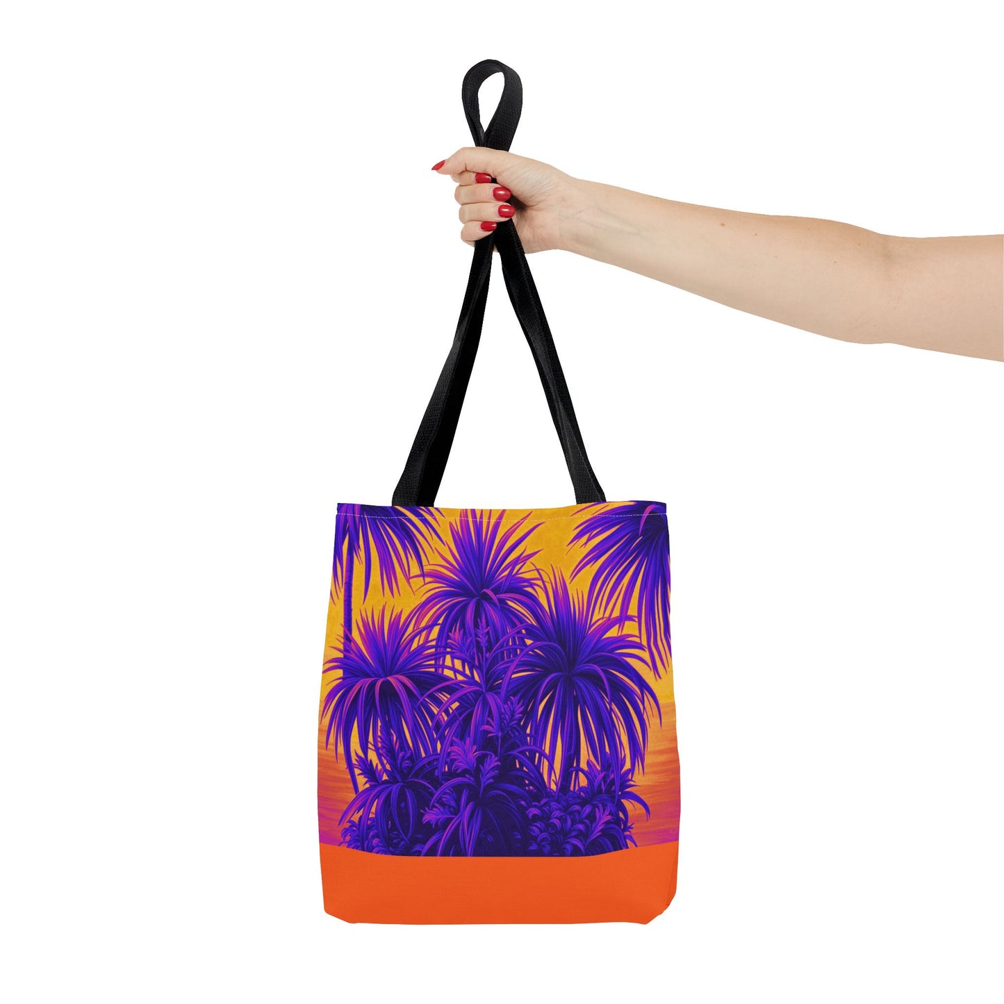 Tiny Palm Island Pop/Orange Tote Bag - 3 Sizes