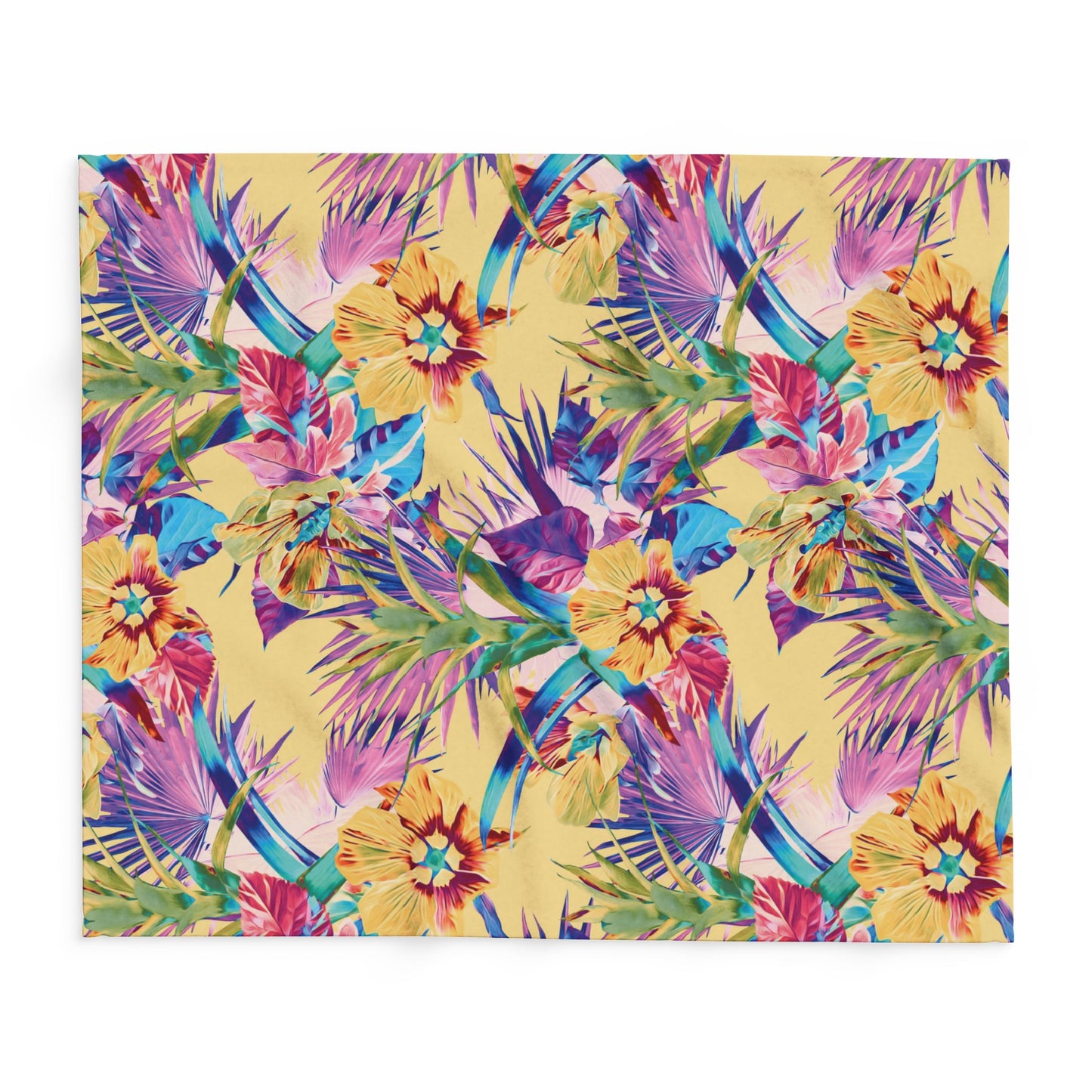 Sorbet Plant Palooza Fleece Blanket - Colorful Tropical Botanical Design