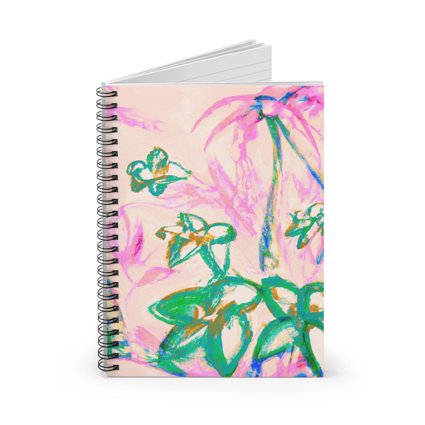 Spiral Notebook - Tropical Doodles, Pink
