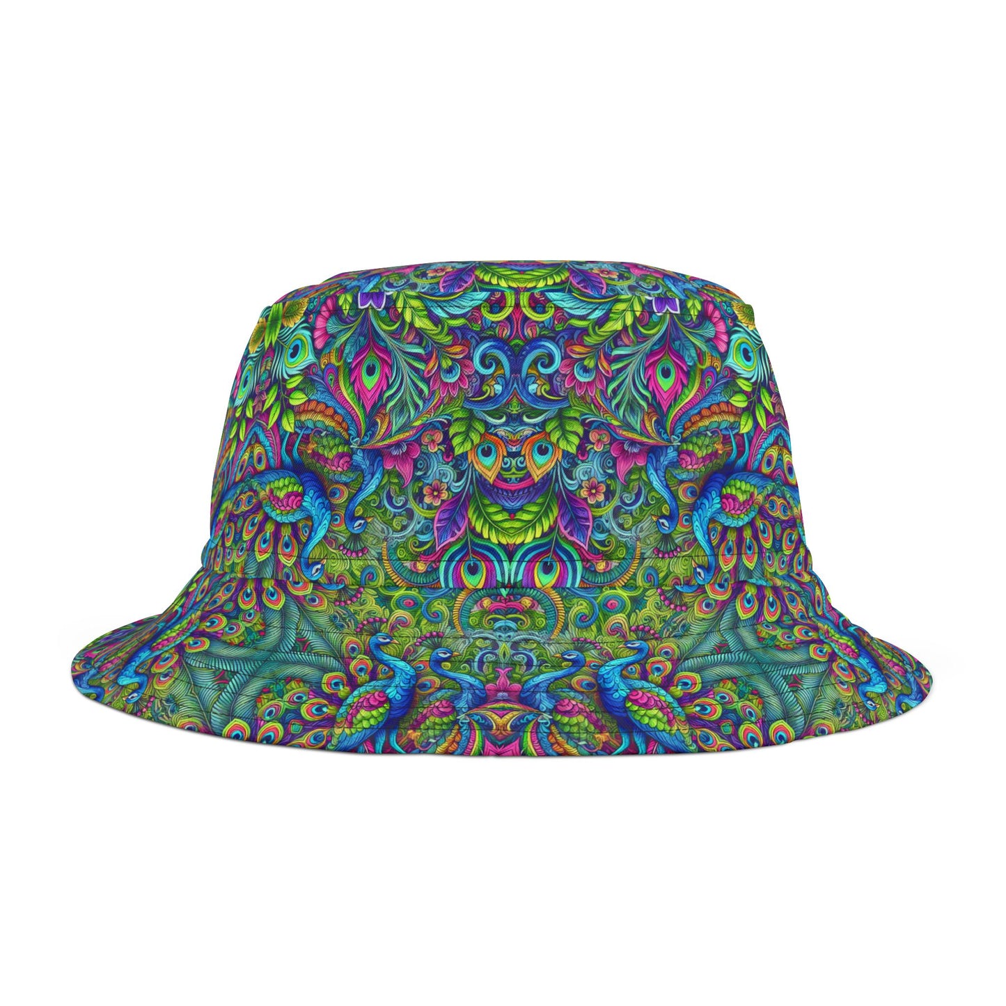 Tropical Polyester Bucket Hat, 2 Sizes - Peacock Prism