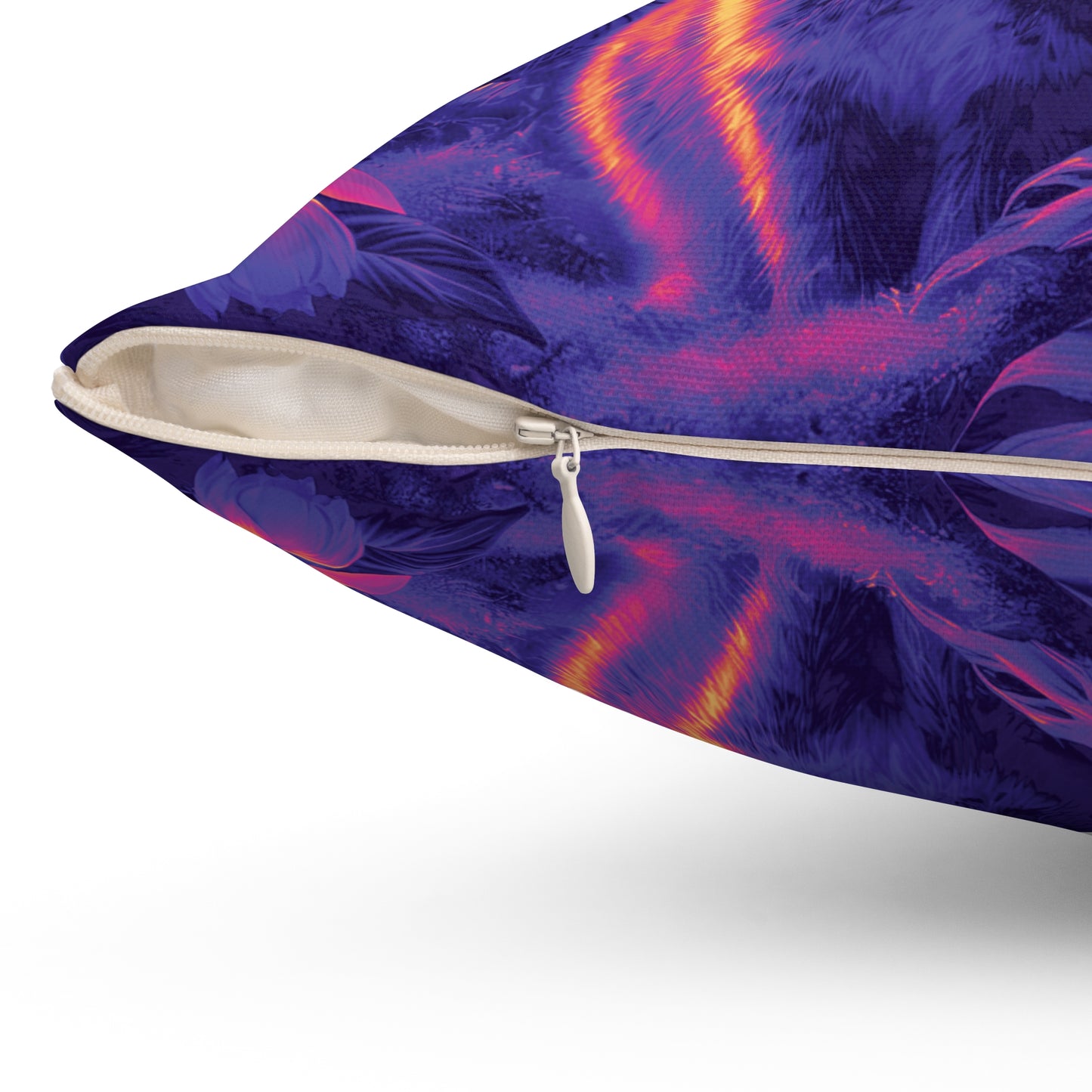 Decorative Pillow - Accent Cushion, 4 Sizes /Tropical Sumatran Rabbits/Purple Pop