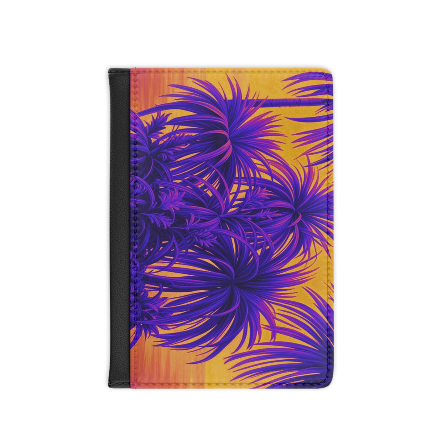 Tropical Passport Cover, Faux Leather - RFID blocking for travel security / Tiny Palm Island, Pop