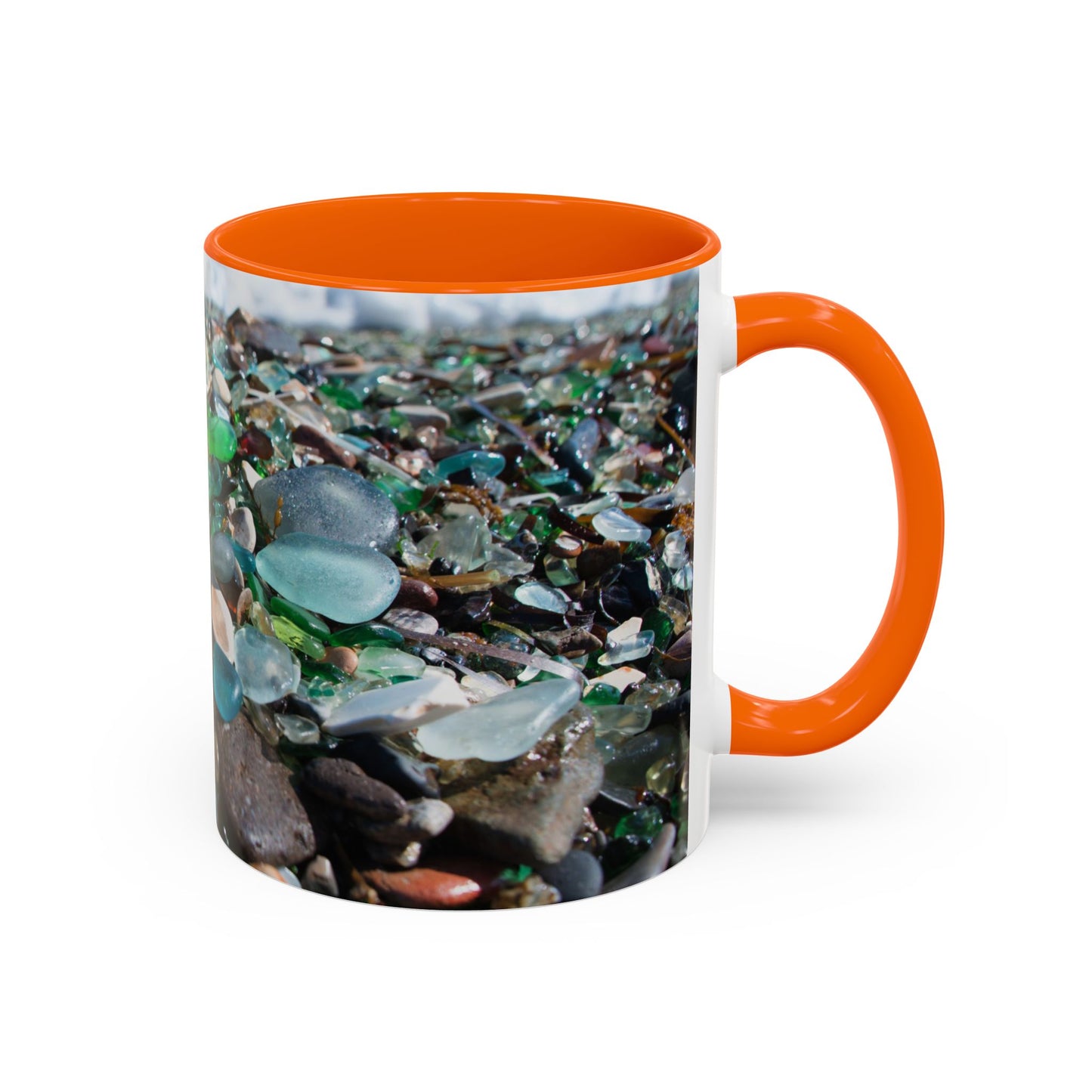 Coastal Accent Coffee Mug | Sea-Inspired Drinkware / Beach Glass Along Shoreline