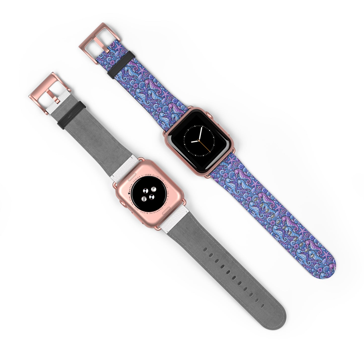 Apple Watch Band - Tropical Seahorse Trio, Blue