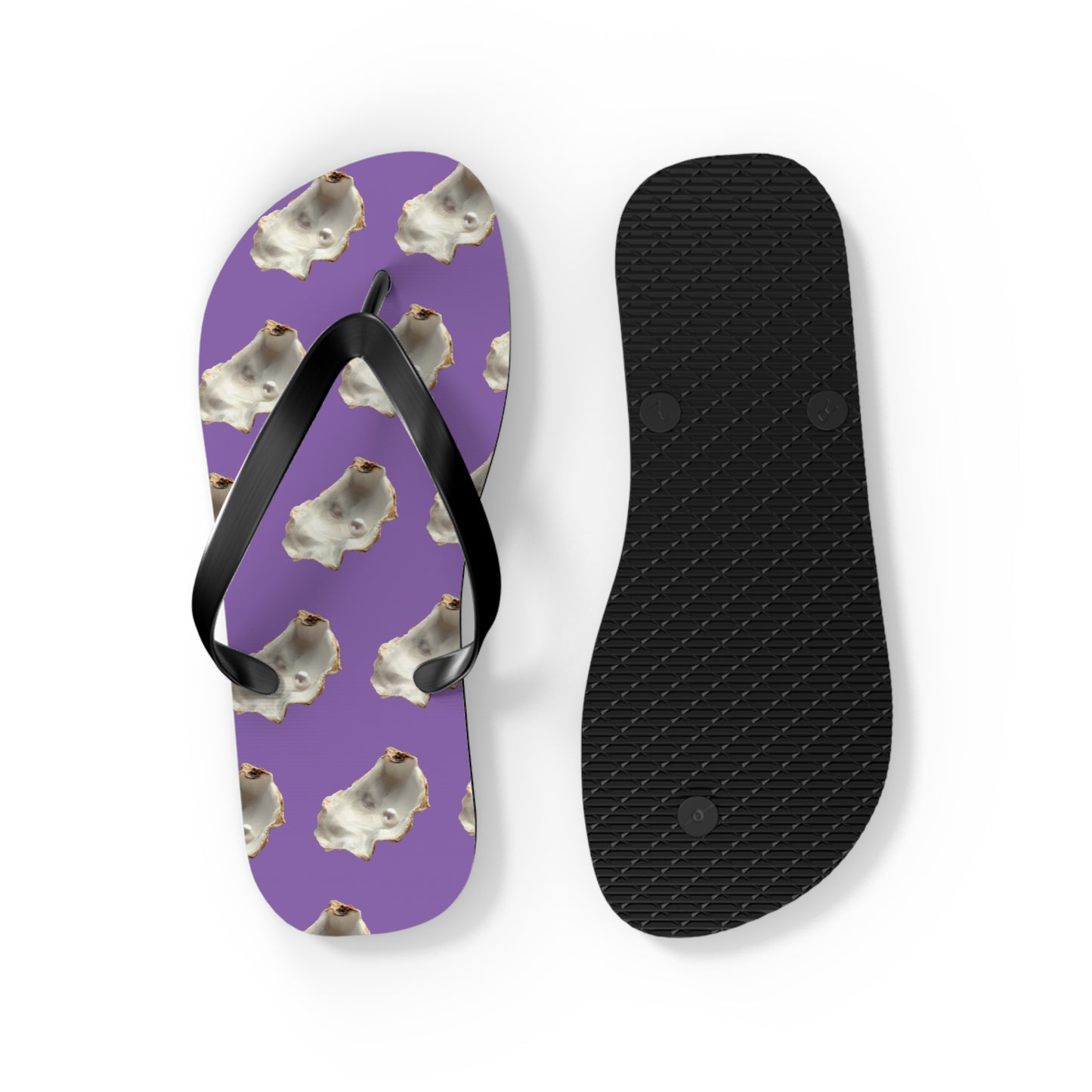 Flip Flops - White Pearl Oyster, light purple