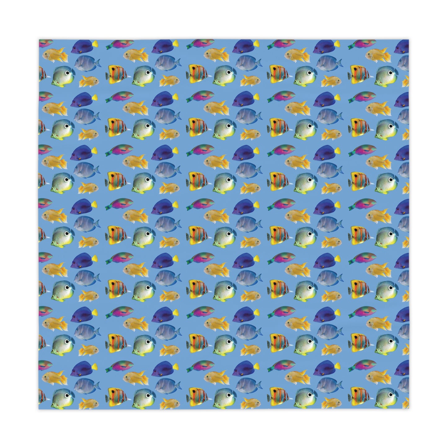 School of Fish/Lt. Blue Tablecloth, 55" x 55"
