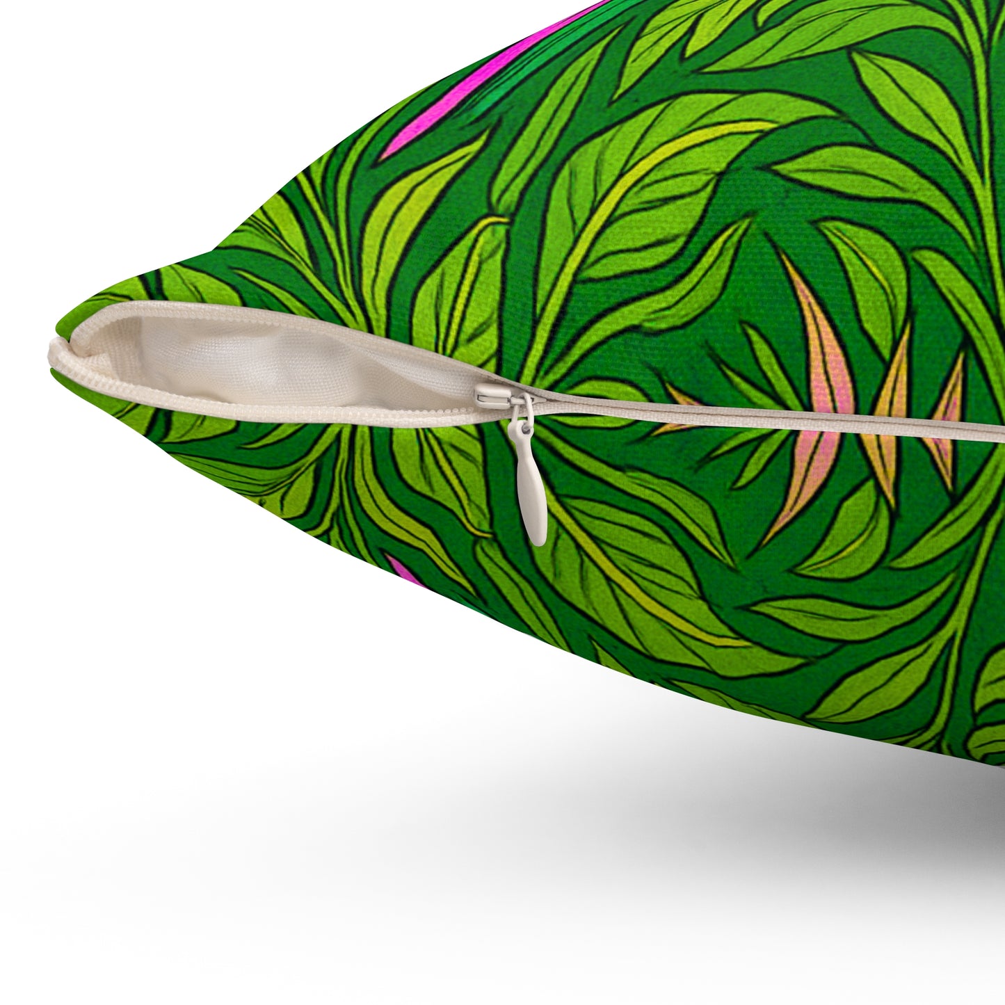 Tropical Pillow, 4 sizes - Colorful Spun Polyester Square Cushion / Parrot Family, Pink