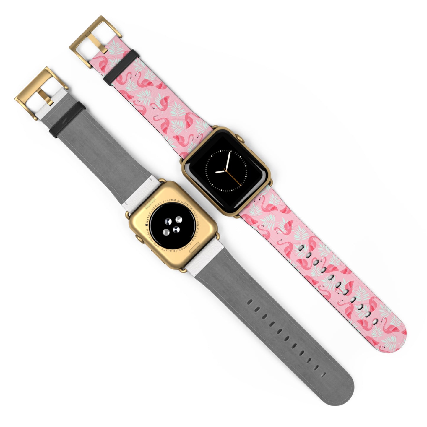 Watch Band - Flamingo With White Palms