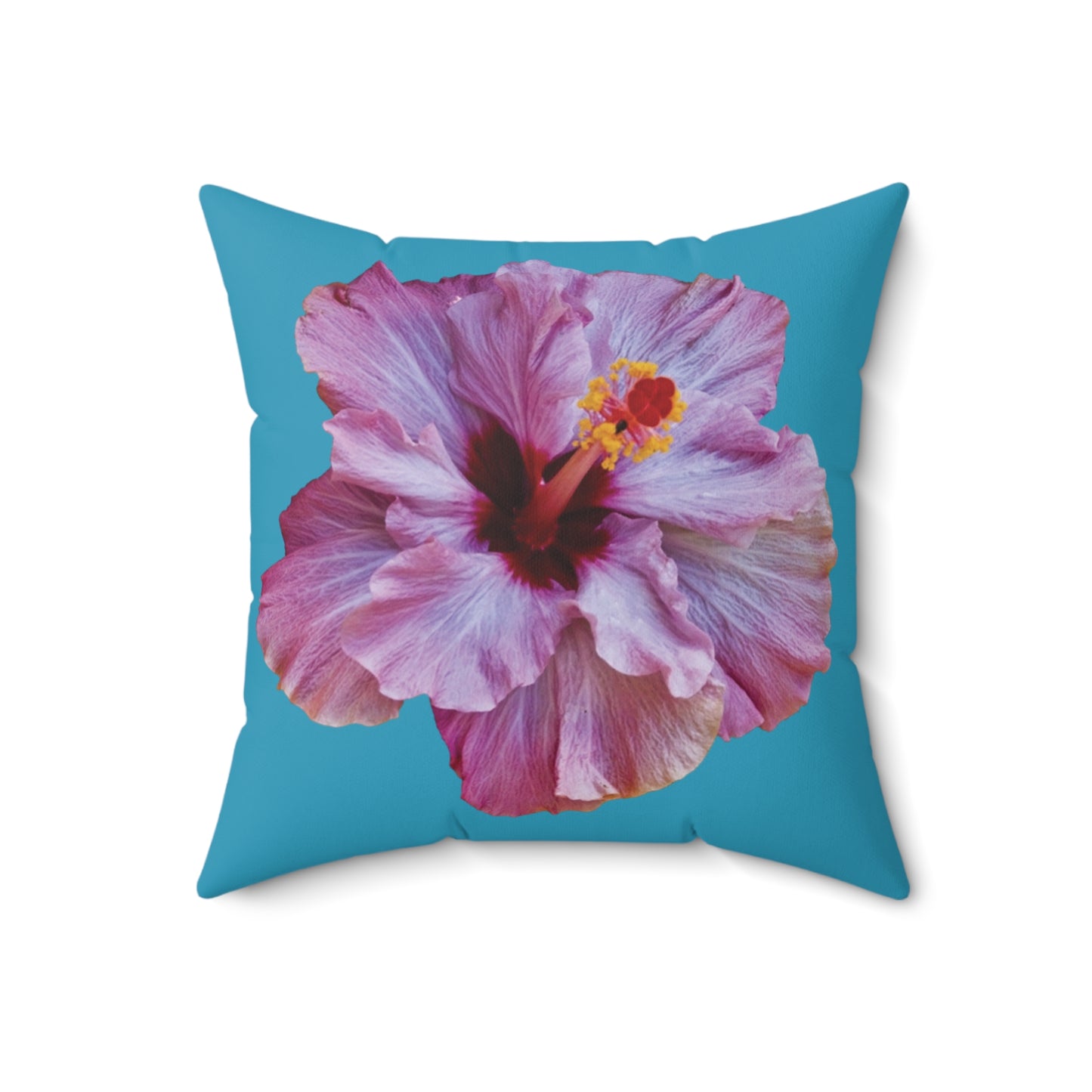 Decorative Pillow - Accent Cushion, 4 Sizes / Photo Purple Hibiscus, Turquoise