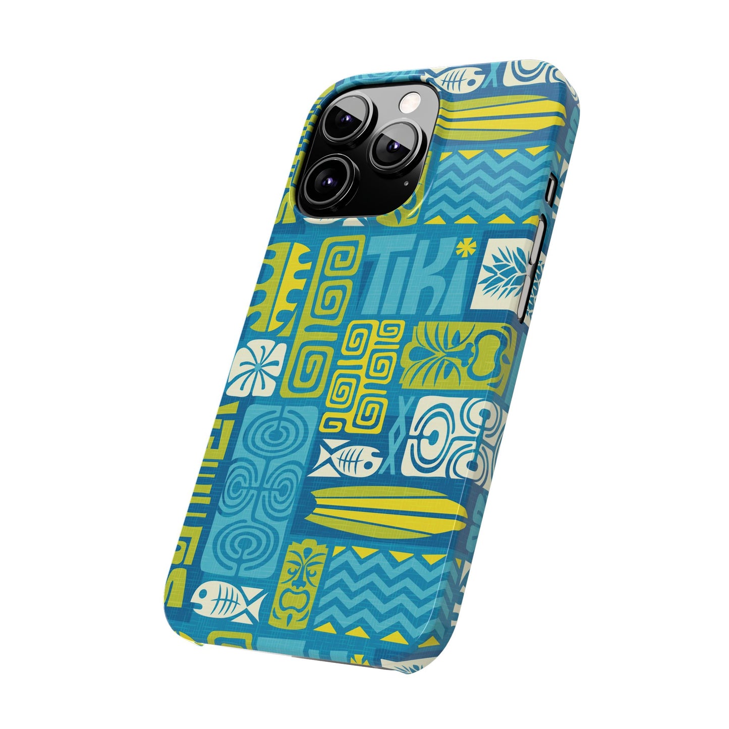 Slim Phone Cases - Tiki Poster Blue