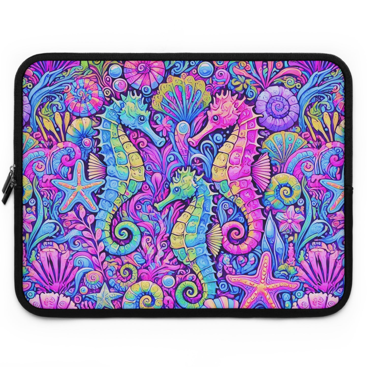 Tropical Laptop Sleeve, 5 Sizes - Perfect for Beach Lovers & Students / Seahorses, Fantasy POP