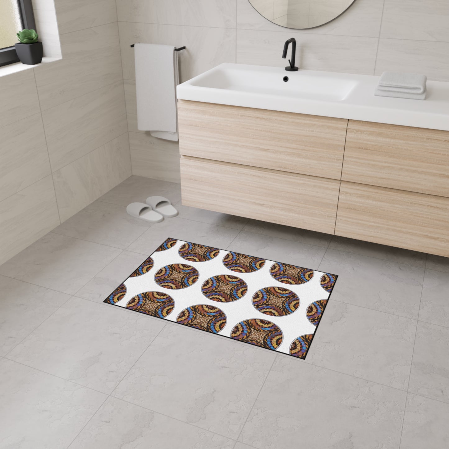 Heavy Duty Floor Mat, 5 Sizes – Tropical Area Rug for Home Décor / Real Butterfly Wing Plate #3