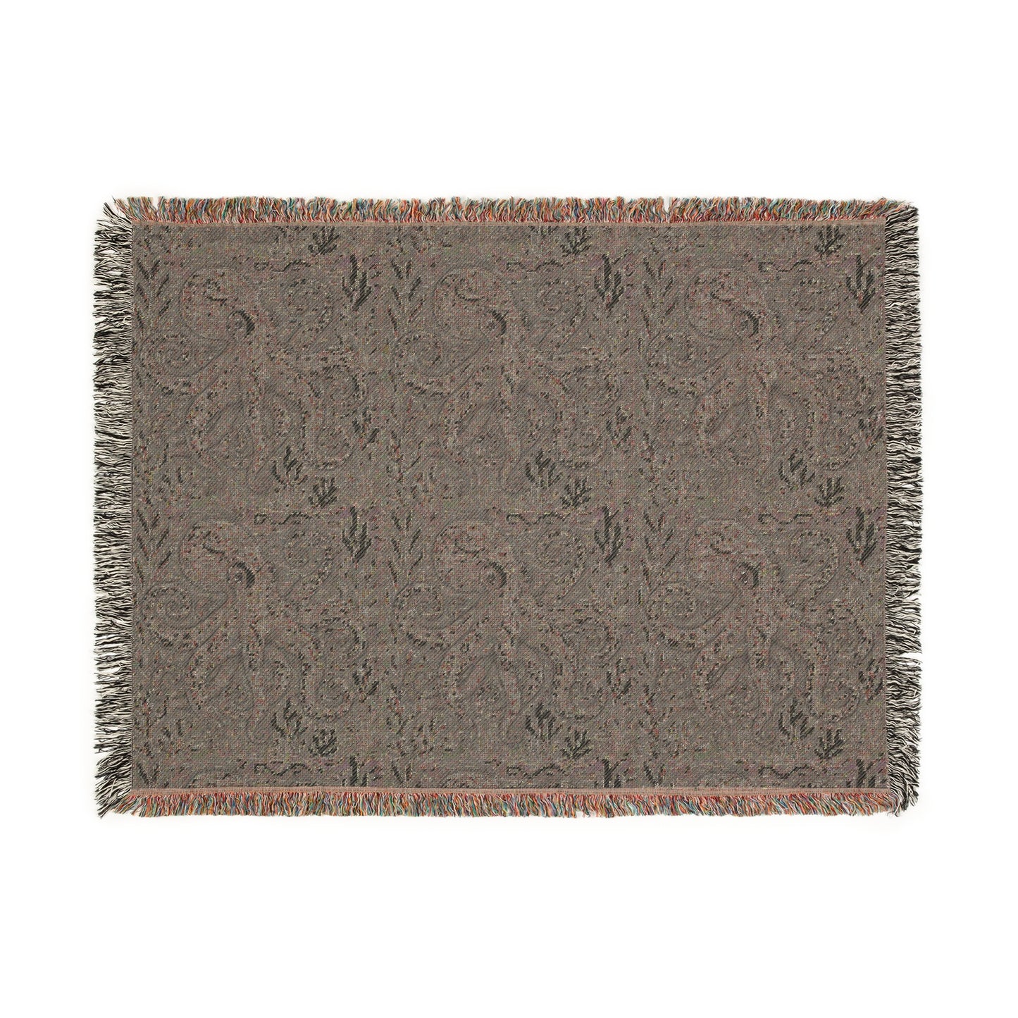 Cozy Grey Octopus Woven Blanket, 3 Sizes - Nautical Home Decor for Relaxation & Celebrations