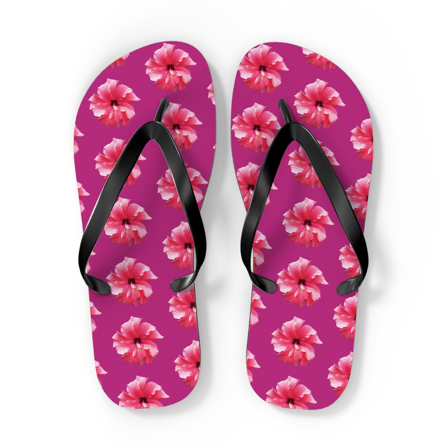 Flip Flops - Pink Hibiscus/Pink