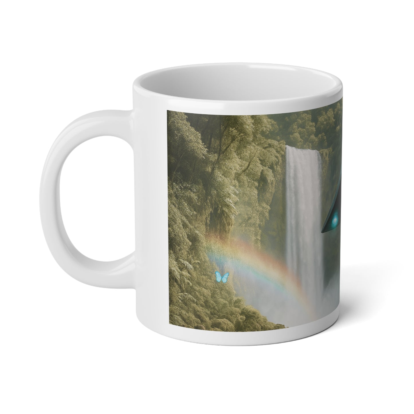 Jumbo Mug, 20oz, UFO and Waterfall | Tropical Coffee Cup