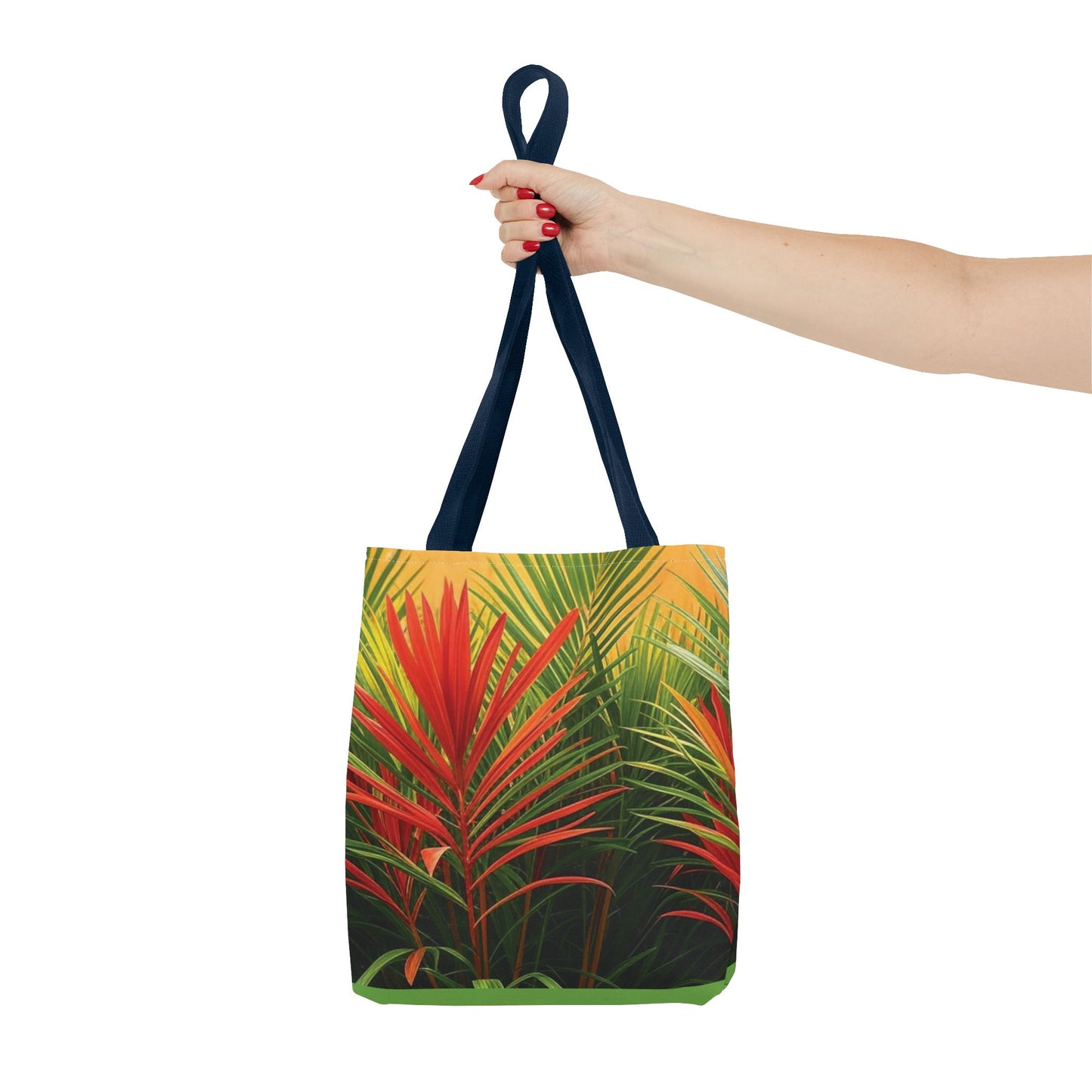 Red Flame Palm Tote Bag - 3 Sizes