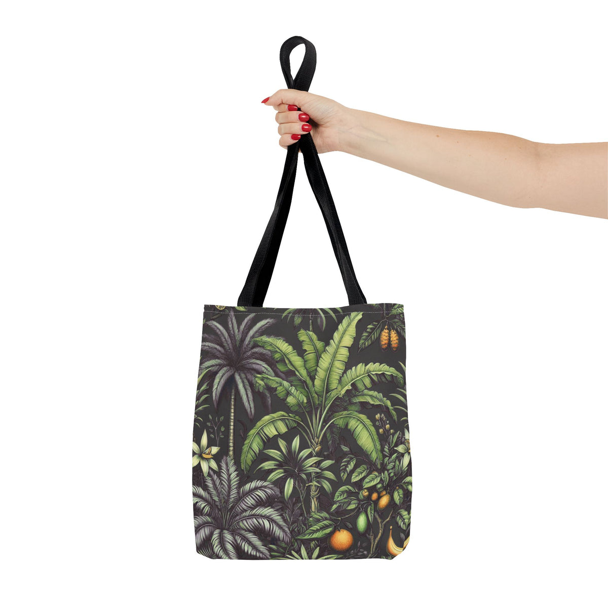 Tropical Fruit/Black Tote Bag - 3 Sizes