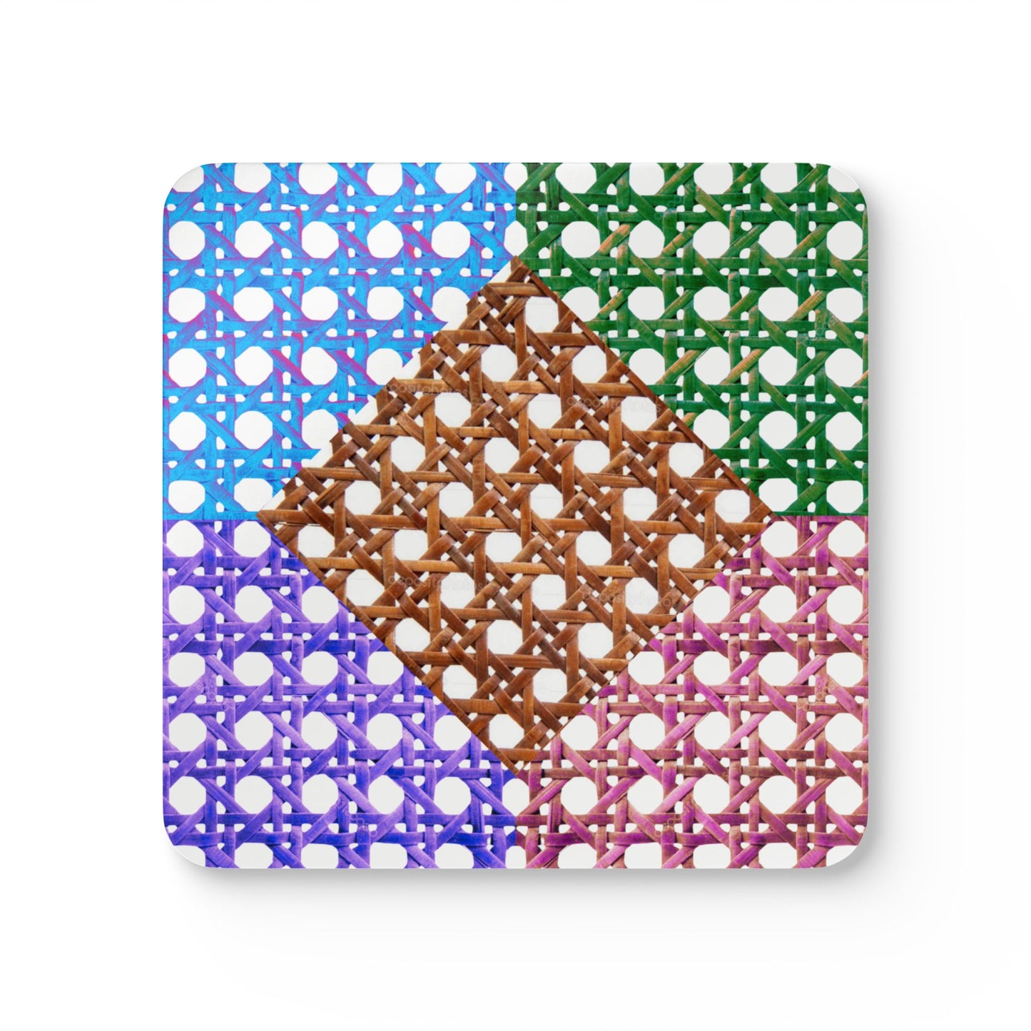 Coaster Set -  Patchwork Beach Chair Wicker