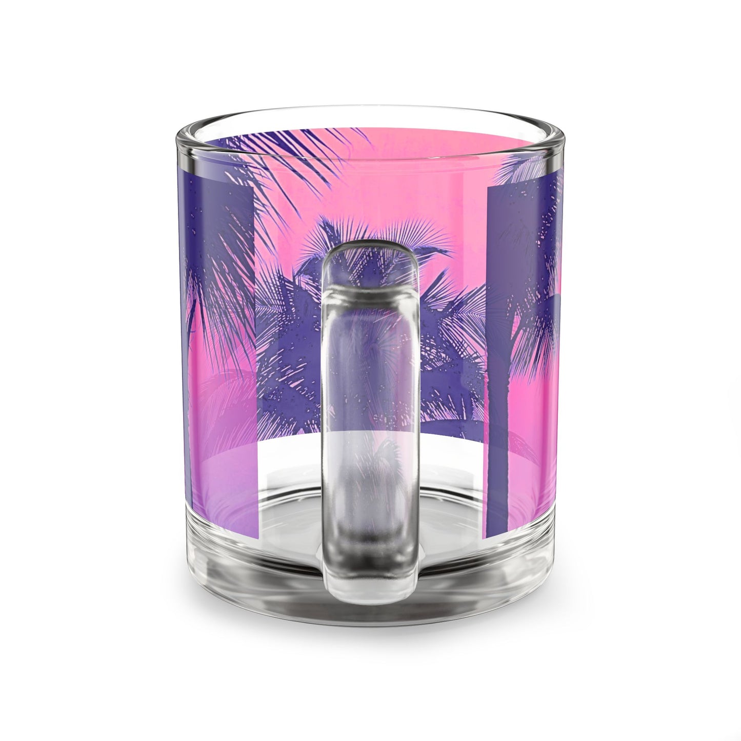 Tropical Glass Mug - 10oz Coffee Cup / Palm Glow Pop