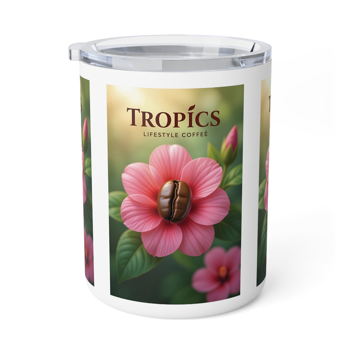 Tropical Insulated Coffee Mug, 10oz / Tropical Bean Flower