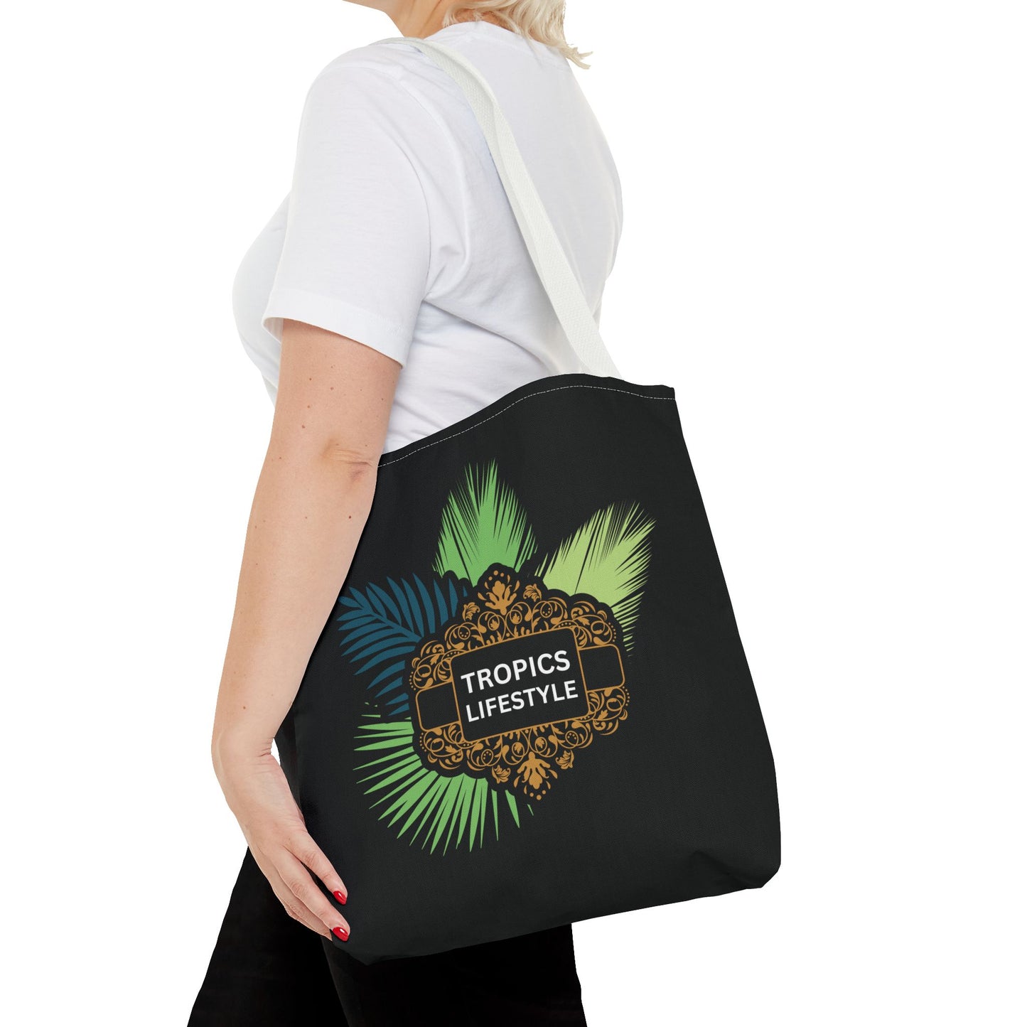 Elegant Tropics Lifestyle Logo Tote Bag - 3 Sizes, Black