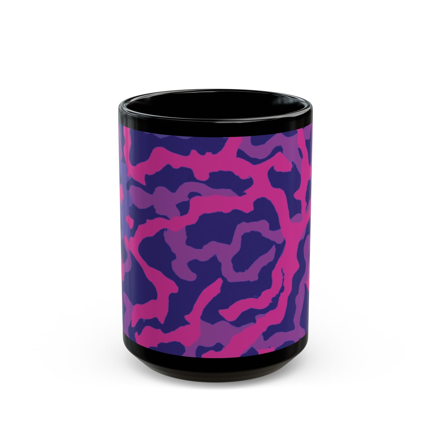 Black Coffee Mug - Coral Threads/Heatwave