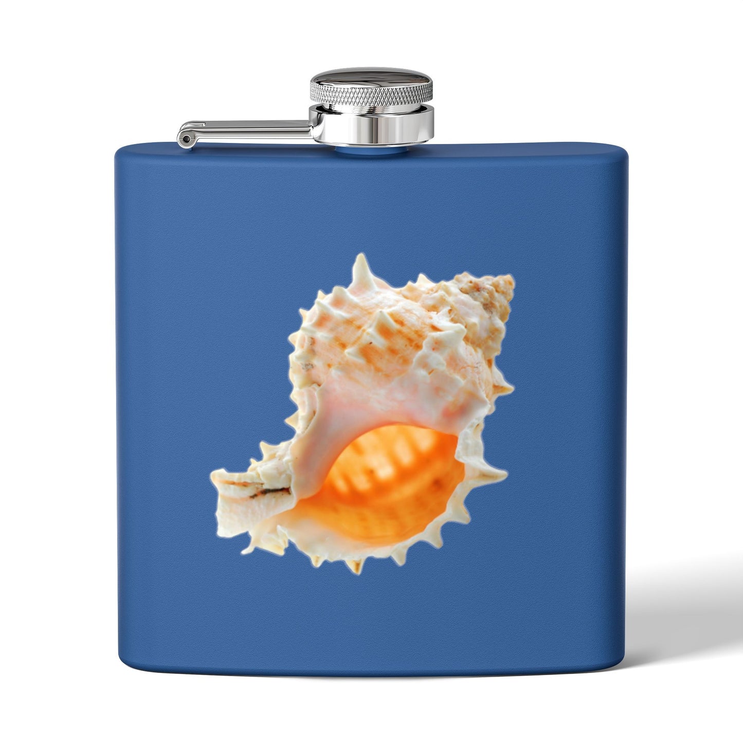 Tropical Stainless Steel 6 oz. Flask, Many Colors  – Real Conch Shell