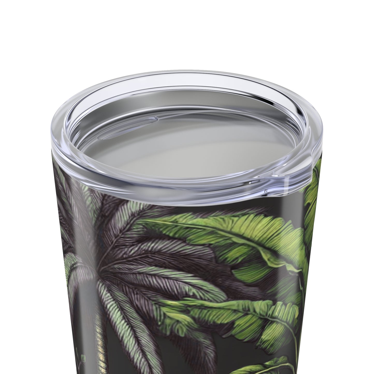 20oz Tropical Glossy Tumbler, Stainless Steel / Tropical Fruit, Black
