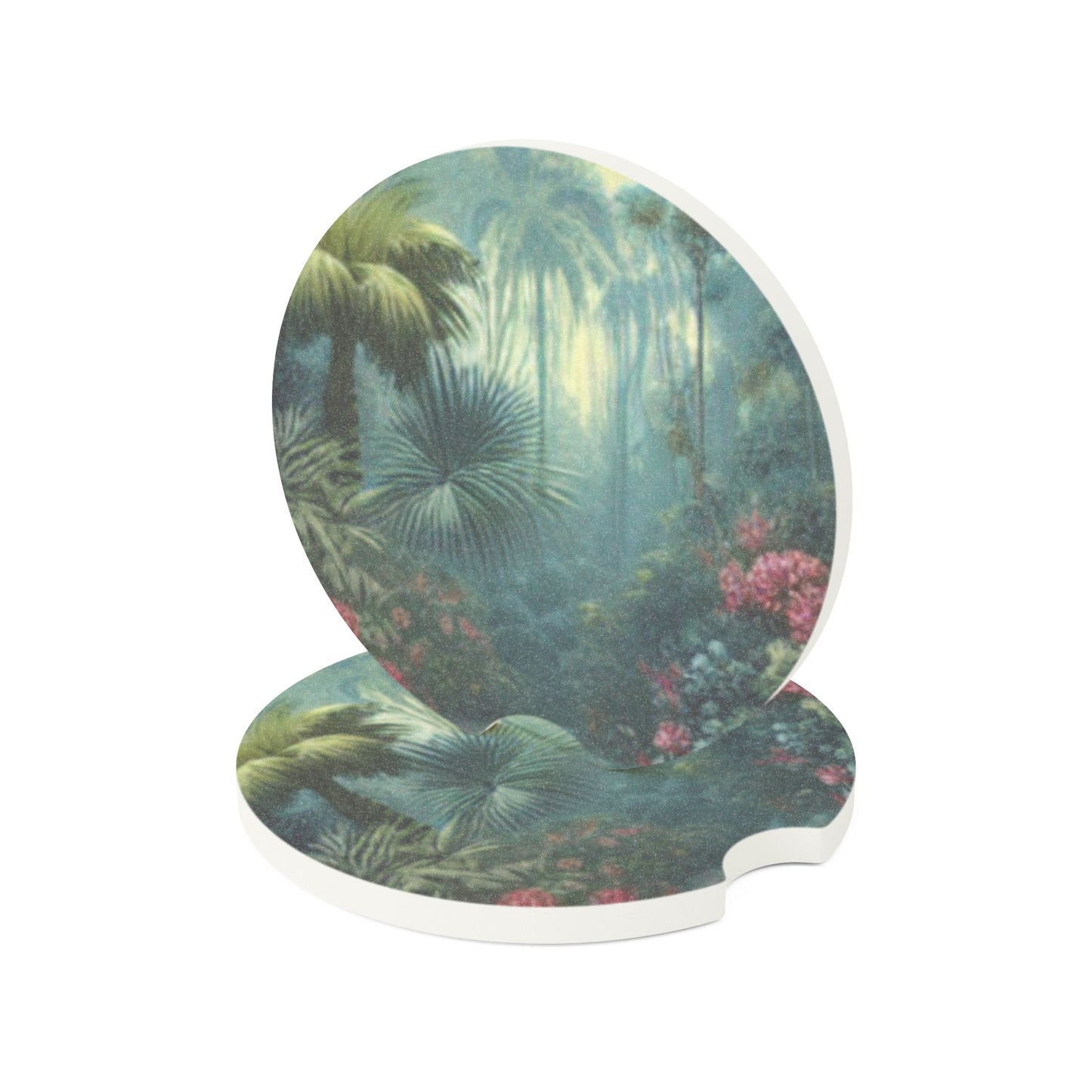 Soapstone Car Coaster - Misty Rainforest