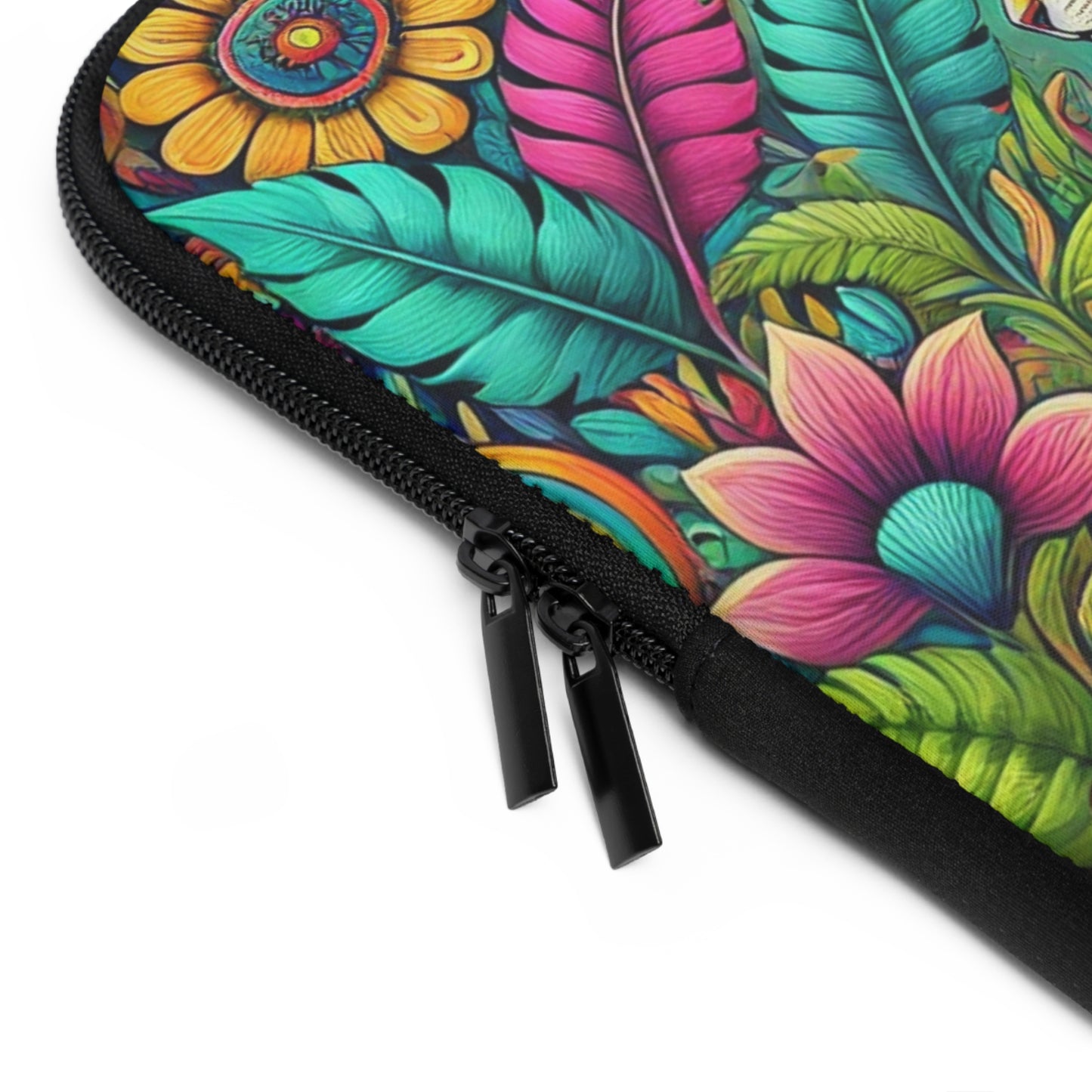 Tropical Laptop Sleeve, 5 Sizes - Perfect for Rainforest Lovers & Students / Jaguar Pop