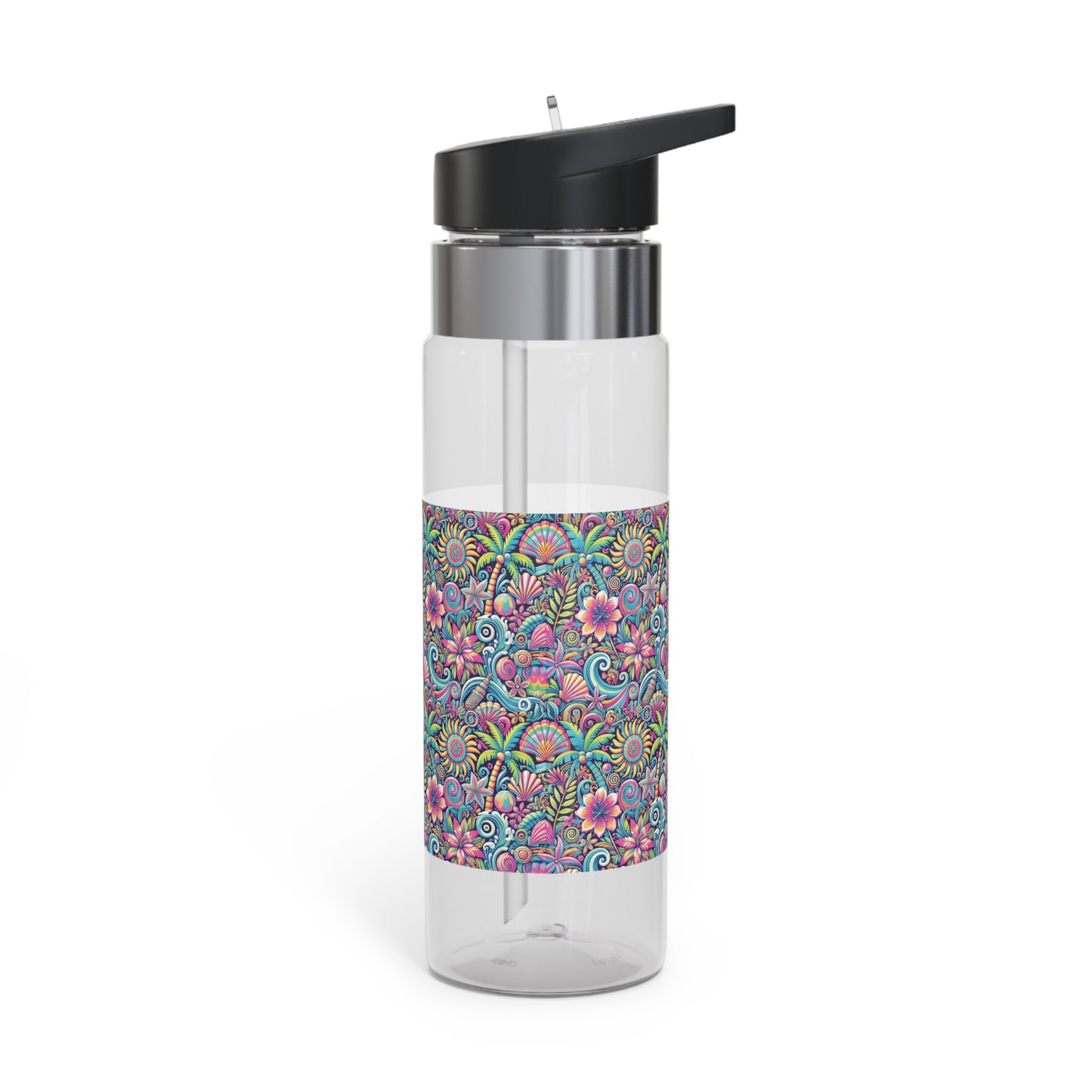 Tropical 20oz Tritan Sport Water Bottle -  Leakproof, Lightweight, BPA-Free / Happy Tropics, Repeat